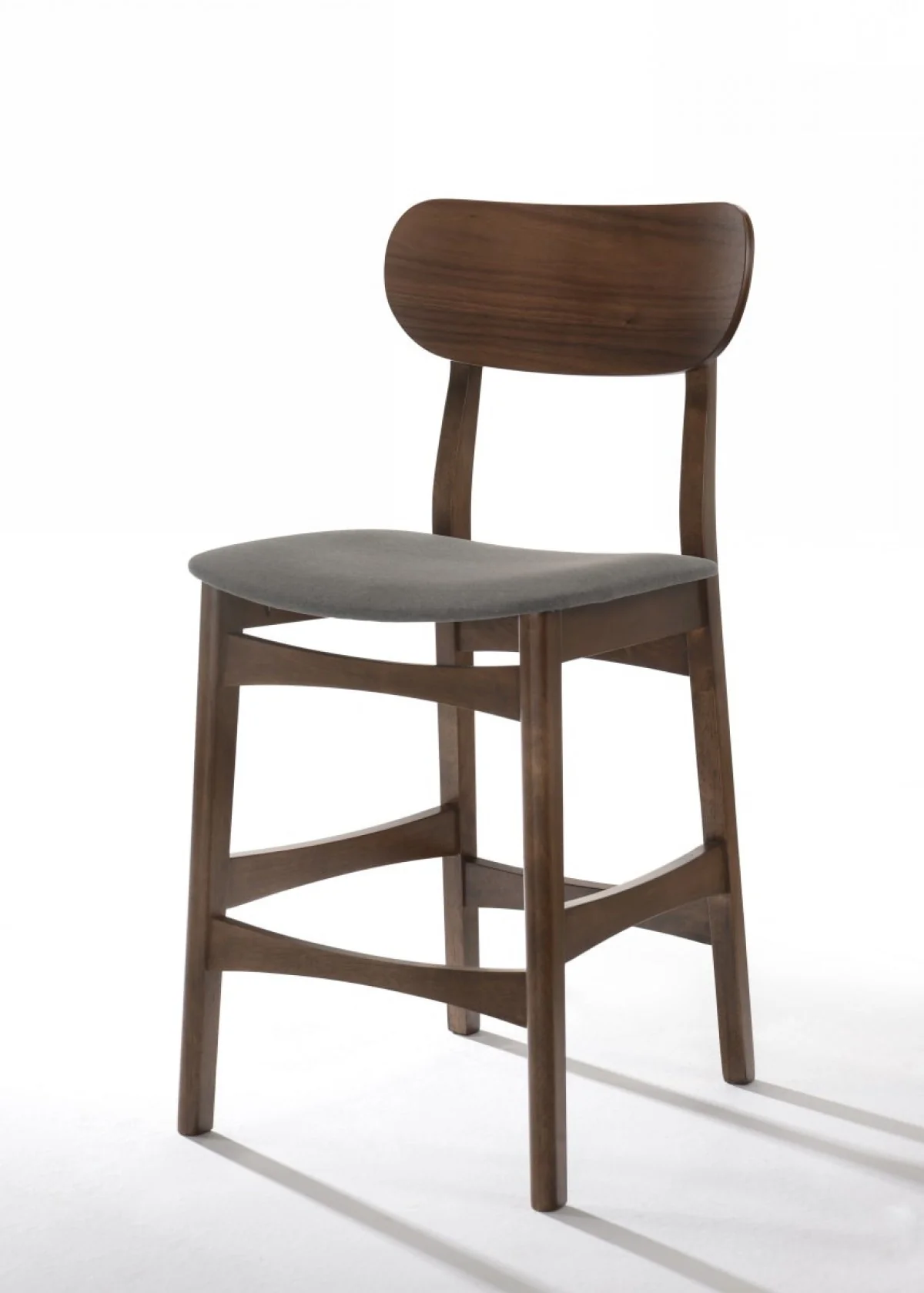 Set Of Two 38" Grey Brown Bar Height Low Back Bar Chairs With Footrest By Homeroots - Image 3