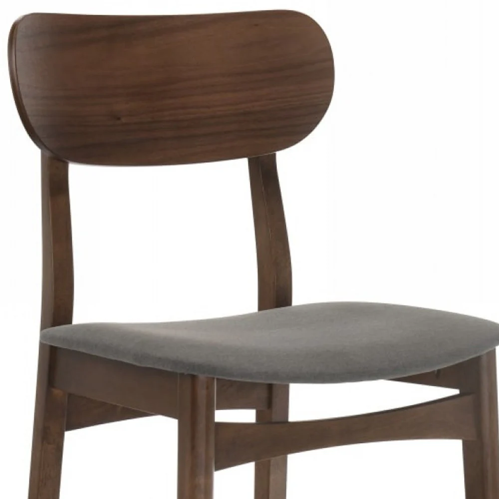 Set Of Two 38" Grey Brown Bar Height Low Back Bar Chairs With Footrest By Homeroots - Image 4