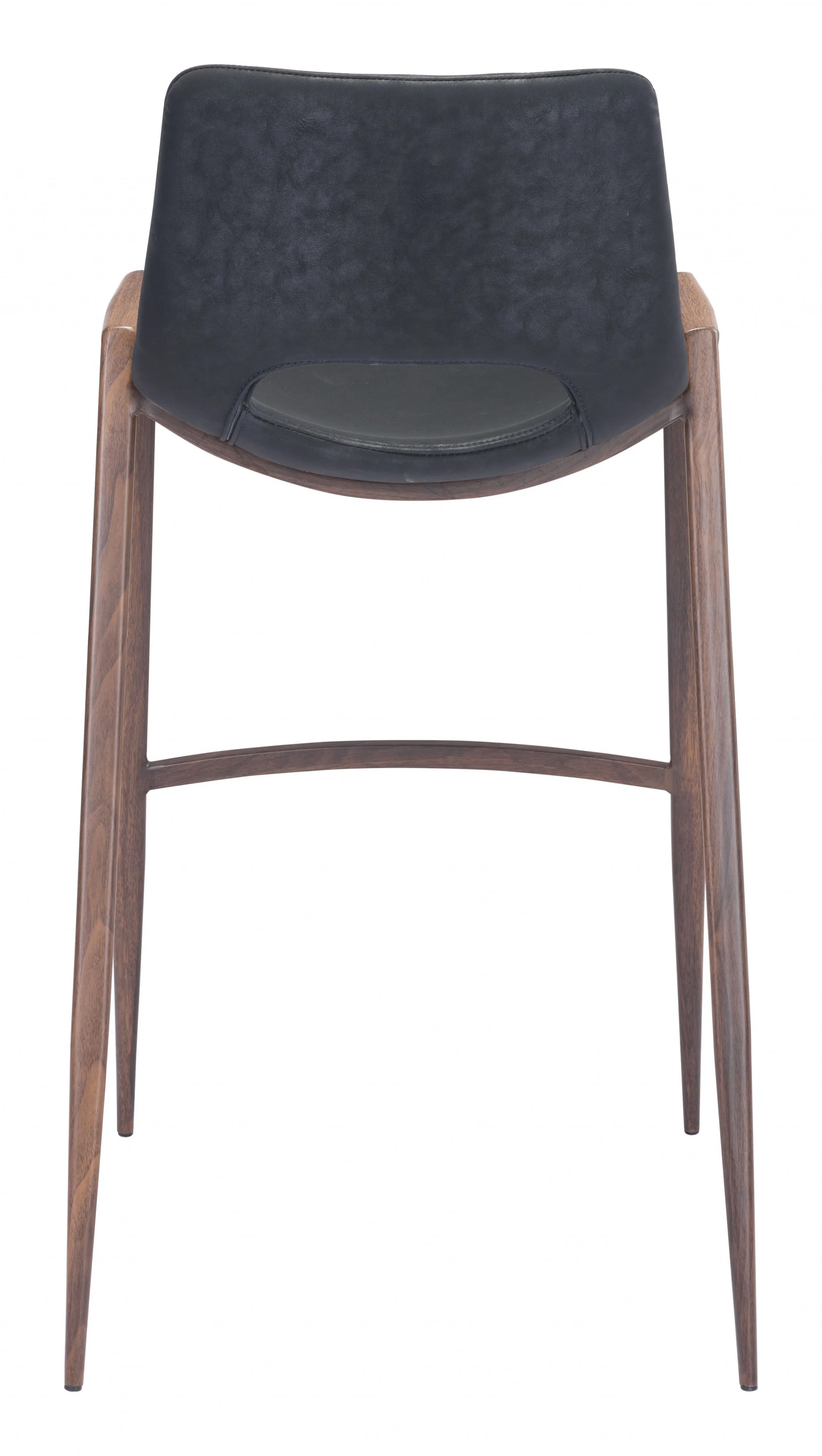Set Of Two 39" Black And Brown Steel Low Back Bar Height Chairs With Footrest By Homeroots - Image 4