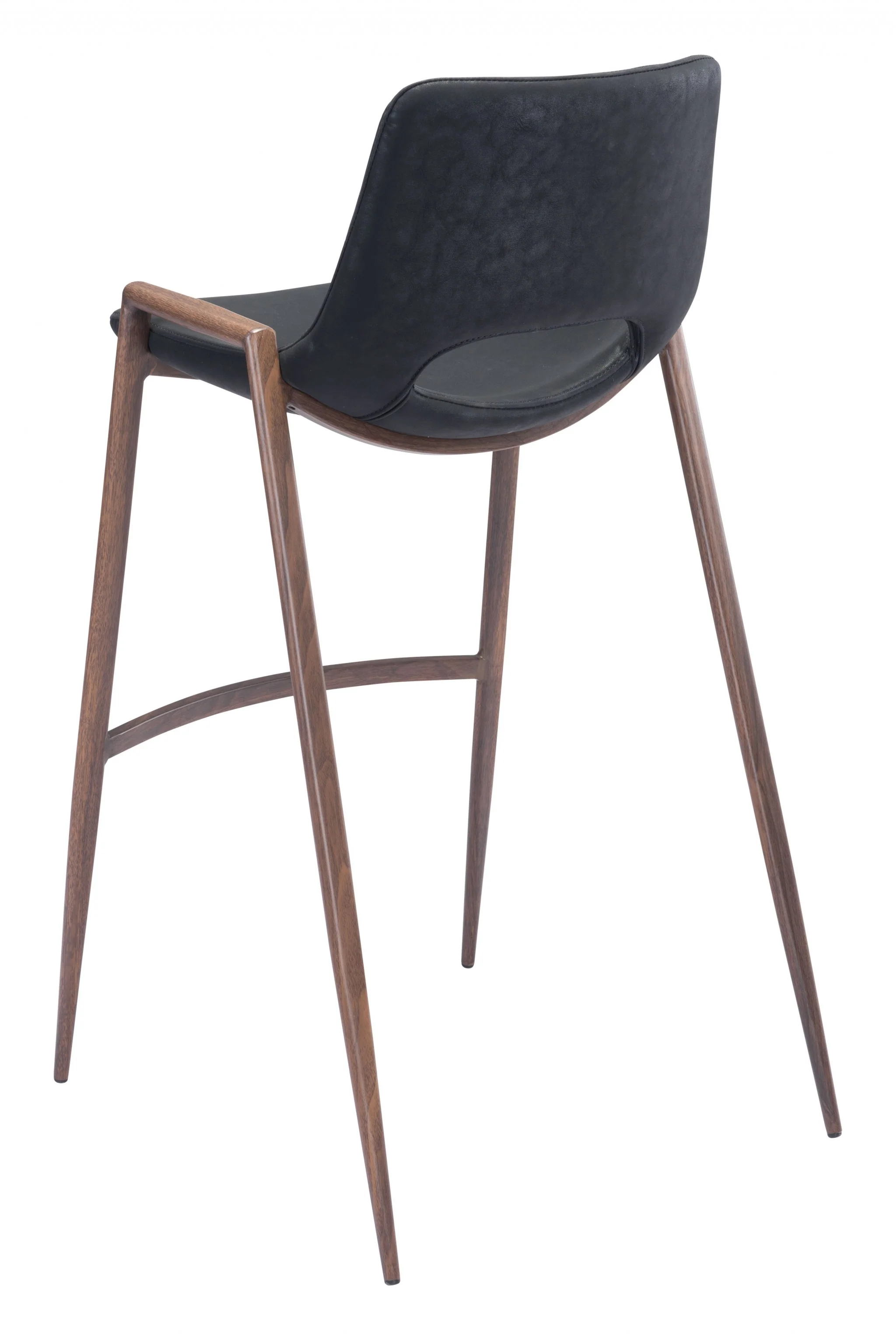Set Of Two 39" Black And Brown Steel Low Back Bar Height Chairs With Footrest By Homeroots - Image 7