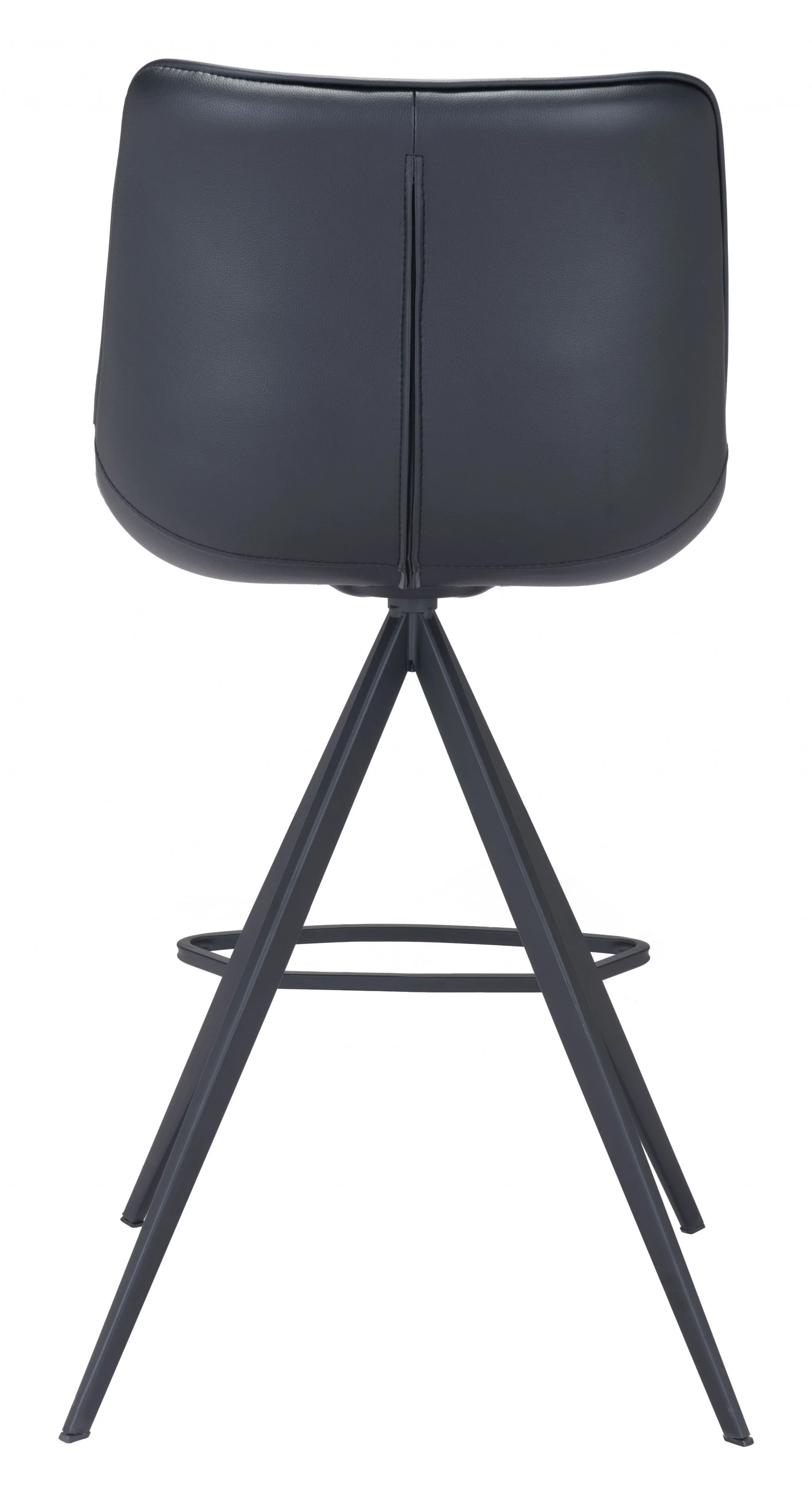 Set Of Two 39" Black Steel Low Back Counter Height Bar Chairs With Footrest By Homeroots - Image 5