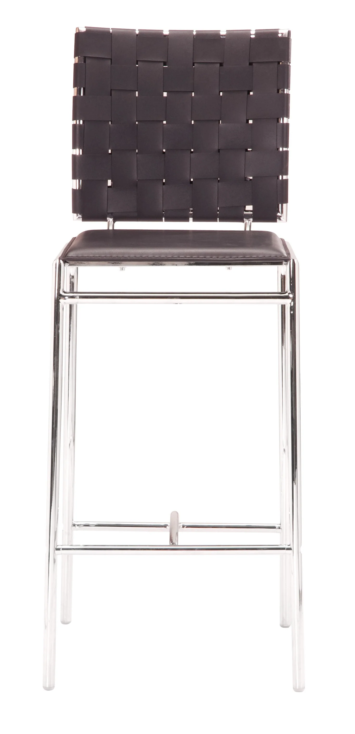 Set Of Two 39" Espresso And Silver Low Back Counter Height Bar Chairs With Footrest By Homeroots - Image 3