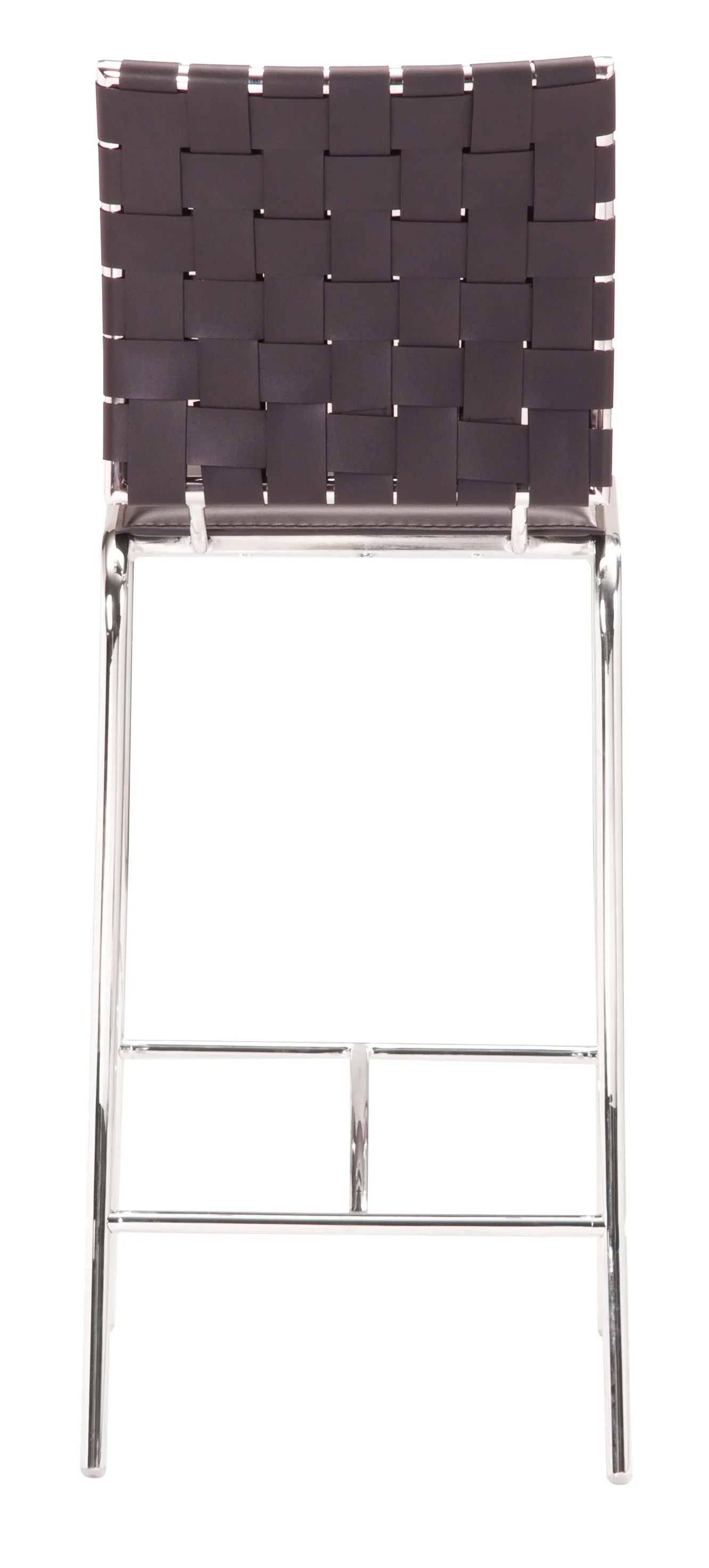 Set Of Two 39" Espresso And Silver Low Back Counter Height Bar Chairs With Footrest By Homeroots - Image 4