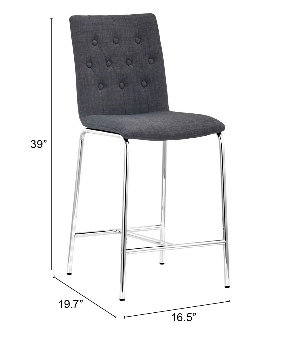 Set Of Two 39" Graphite Low Back Chairs With Footrest By Homeroots - Image 8