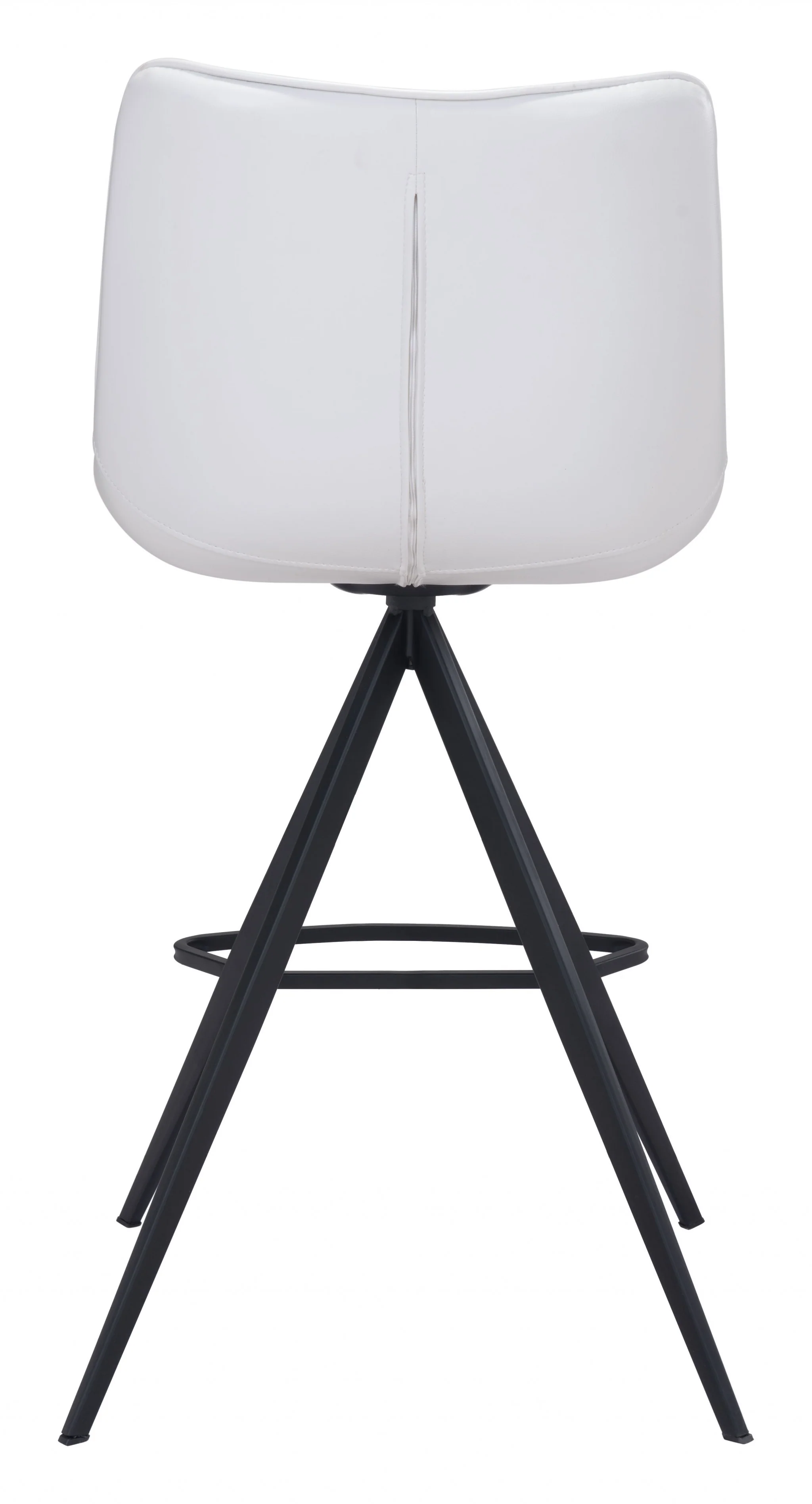 Set Of Two 39" White And Black Steel Low Back Counter Height Bar Chairs With Footrest By Homeroots - Image 4