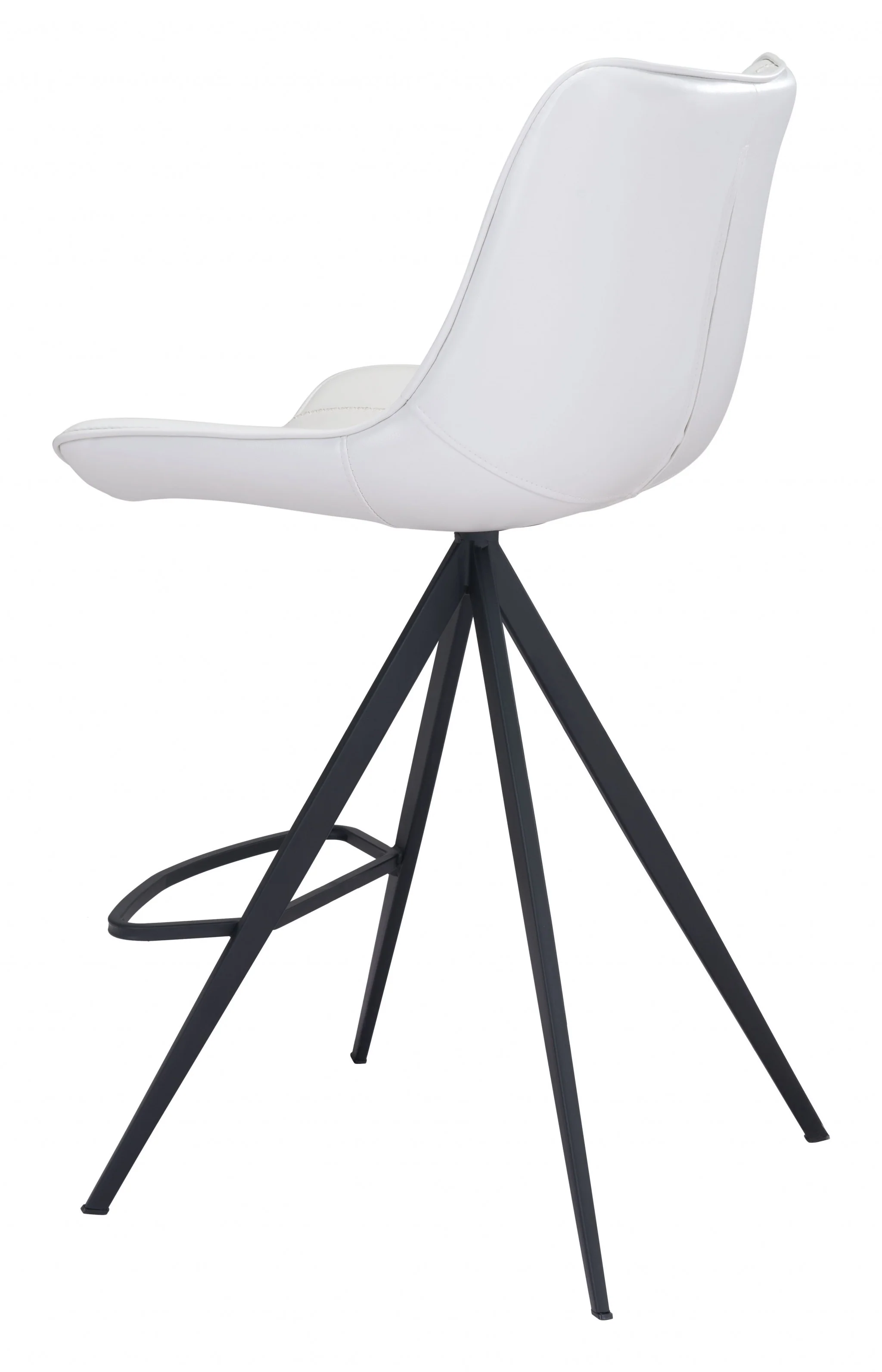 Set Of Two 39" White And Black Steel Low Back Counter Height Bar Chairs With Footrest By Homeroots - Image 5