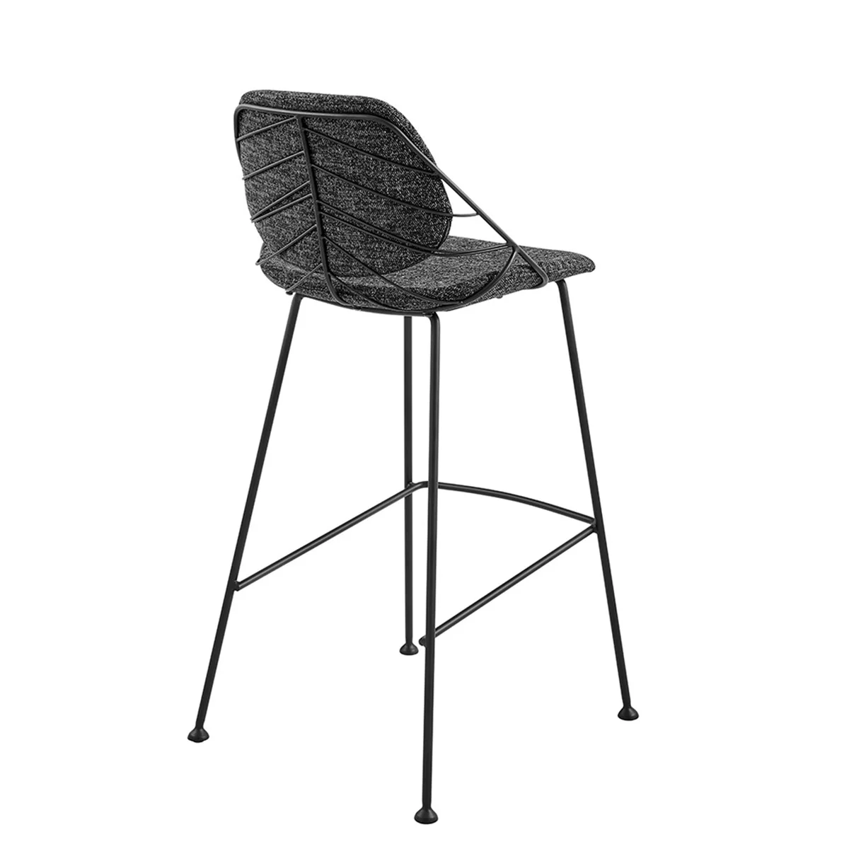 Set Of Two 40" Black Steel Low Back Bar Height Chairs With Footrest By Homeroots - Image 5