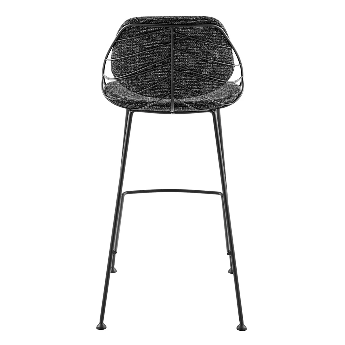 Set Of Two 40" Black Steel Low Back Bar Height Chairs With Footrest By Homeroots - Image 6