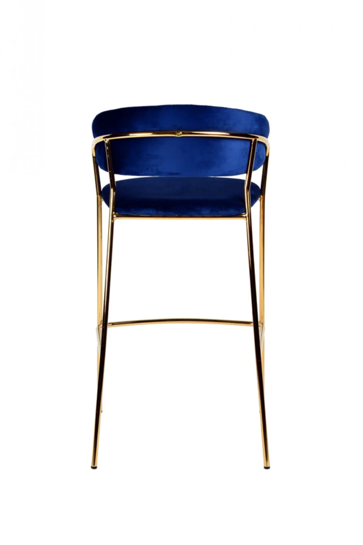 Set Of Two 40" Blue And Golden Steel Low Back Bar Height Bar Chairs With Footrest By Homeroots - Image 4