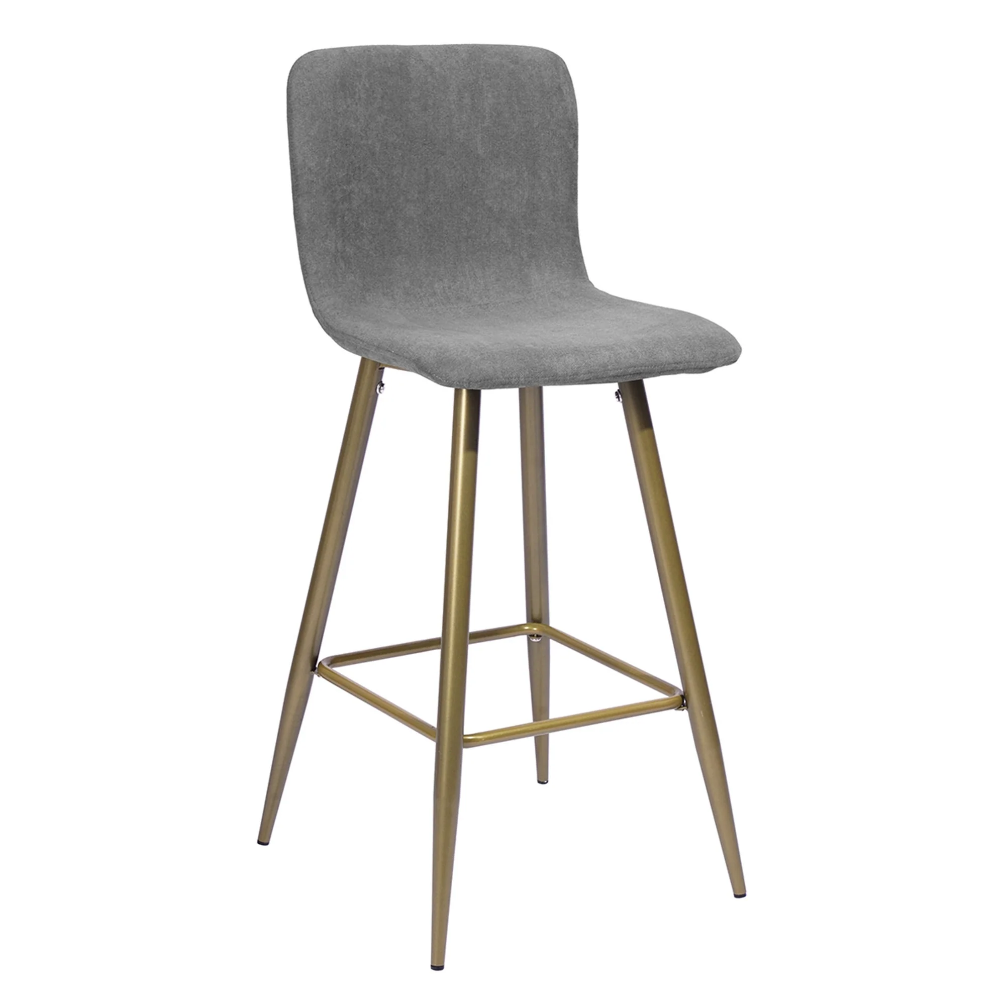 Set Of Two 40" Gray And Gold Bar Height Chairs With Footrest By Homeroots - Image 2