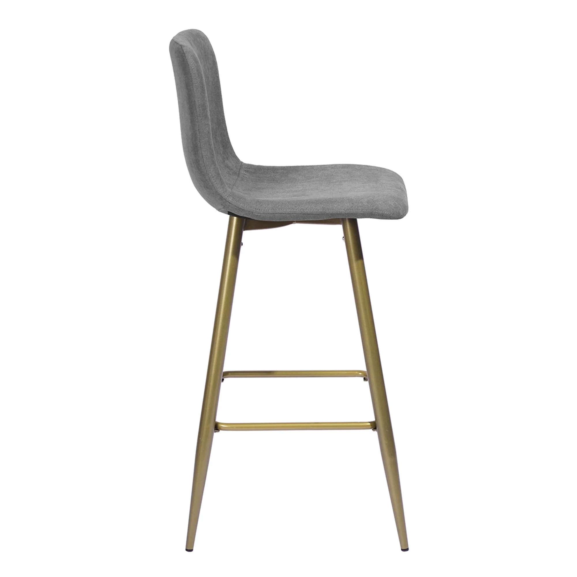 Set Of Two 40" Gray And Gold Bar Height Chairs With Footrest By Homeroots - Image 4