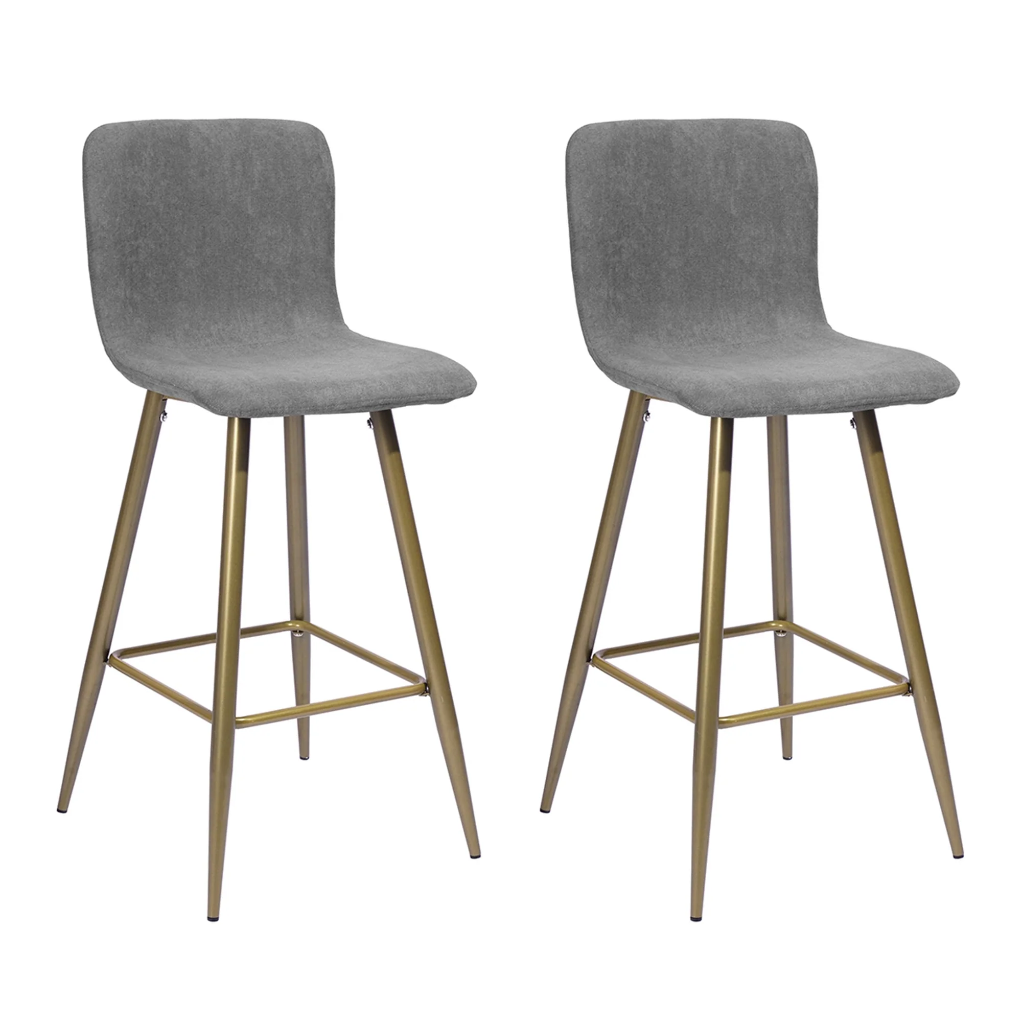 Set Of Two 40" Gray And Gold Bar Height Chairs With Footrest By Homeroots - Image 6
