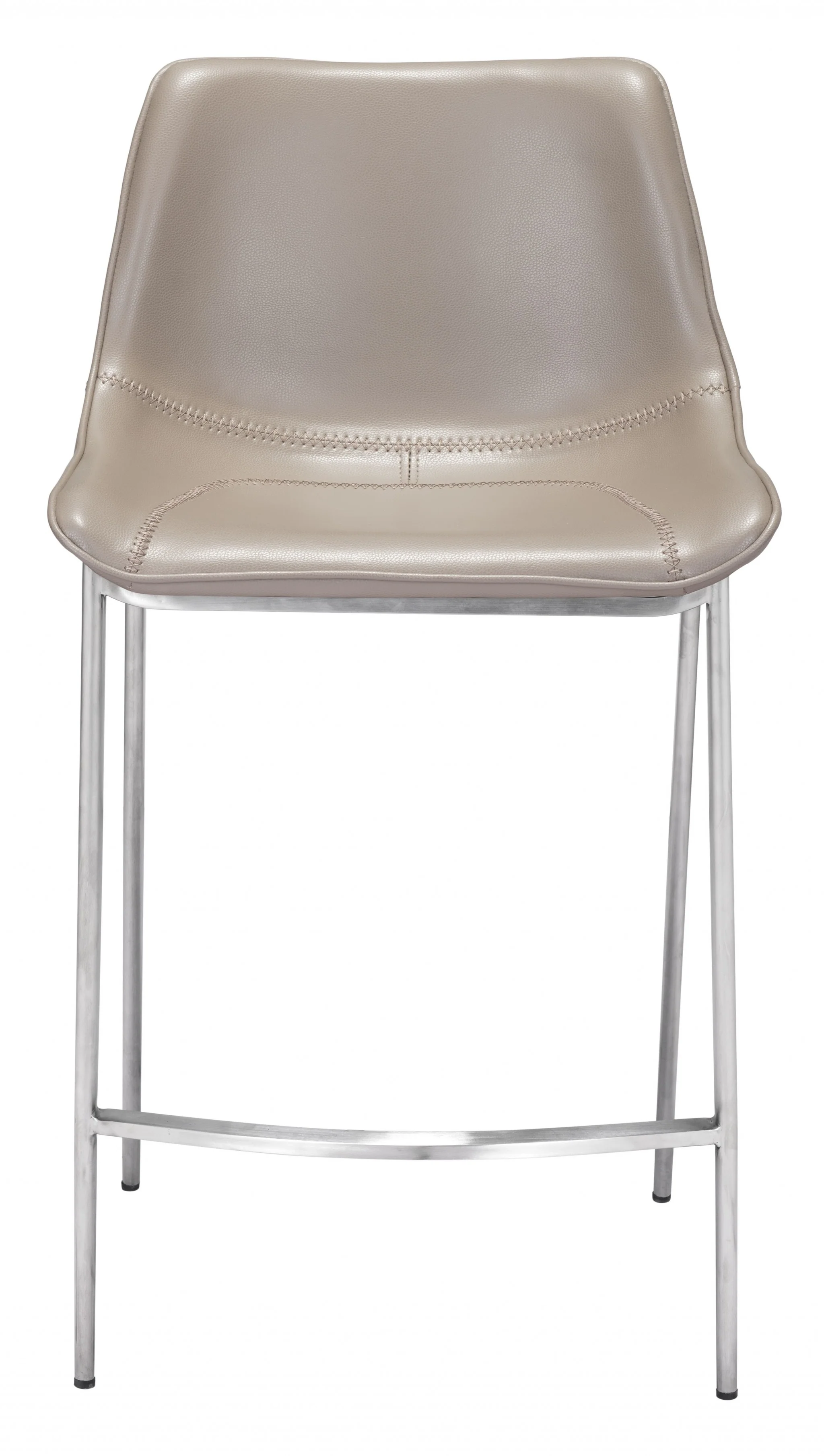 Set Of Two 40" Gray And Silver Steel Low Back Counter Height Bar Chairs With Footrest By Homeroots - Image 3