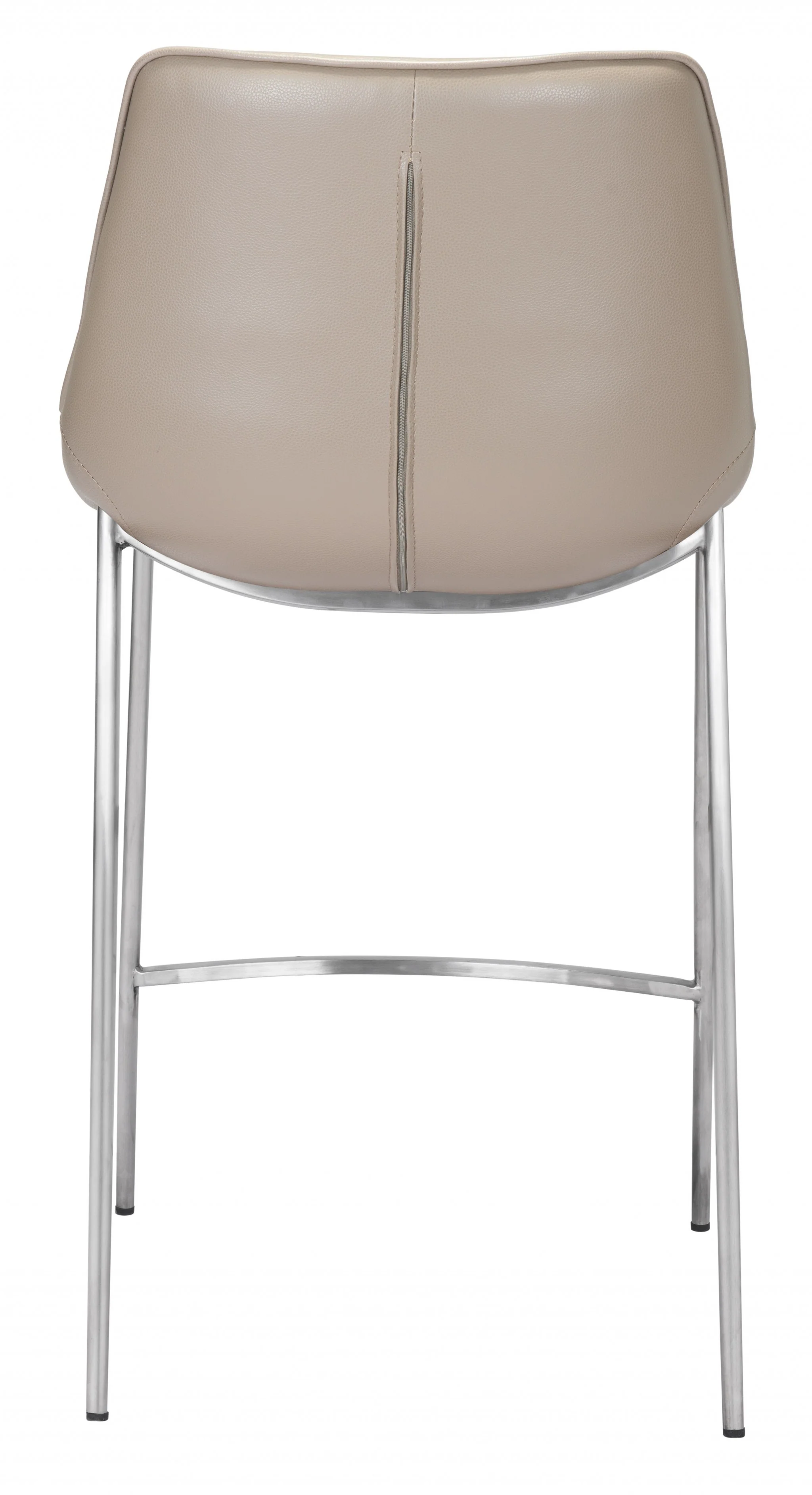 Set Of Two 40" Gray And Silver Steel Low Back Counter Height Bar Chairs With Footrest By Homeroots - Image 4