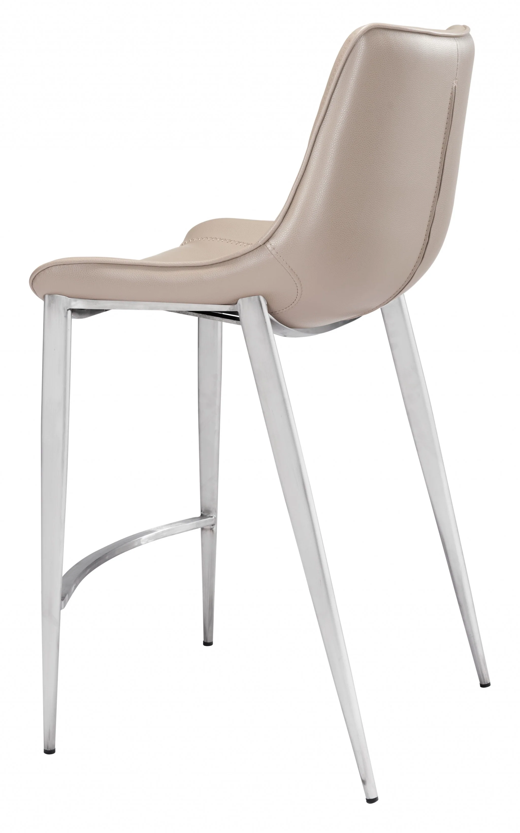 Set Of Two 40" Gray And Silver Steel Low Back Counter Height Bar Chairs With Footrest By Homeroots - Image 5