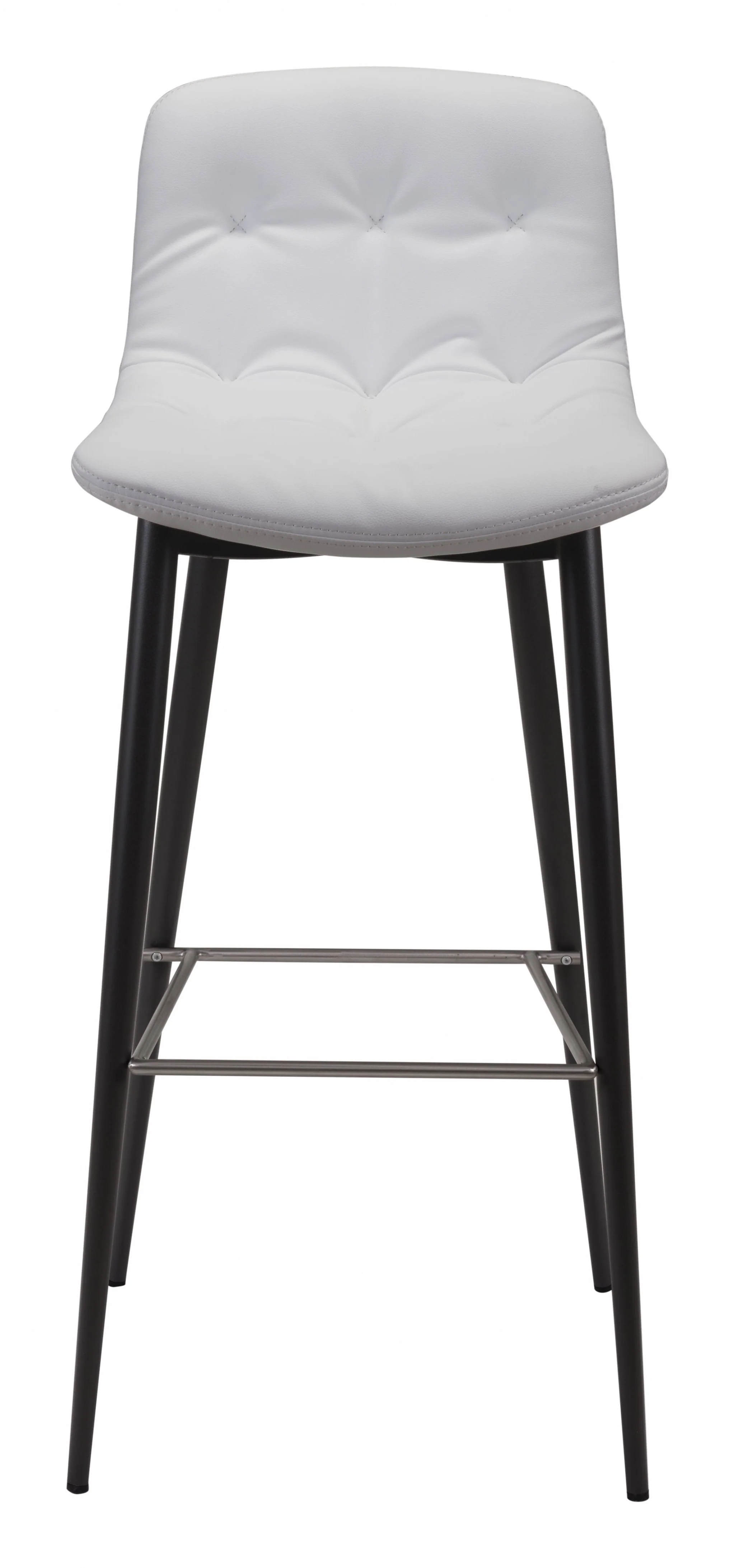 Set Of Two 40" White Steel Low Back Chairs With Footrest By Homeroots - Image 5
