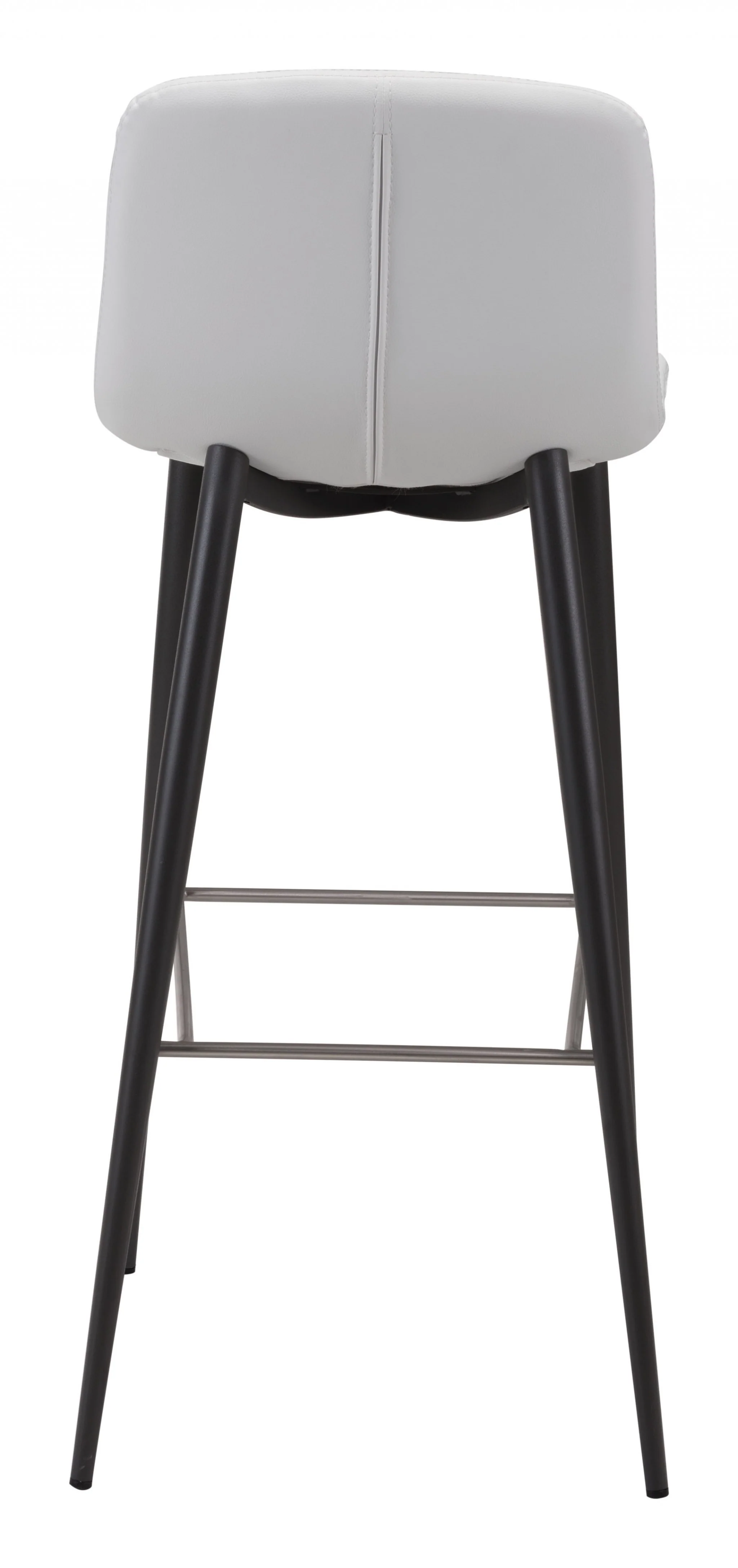 Set Of Two 40" White Steel Low Back Chairs With Footrest By Homeroots - Image 6