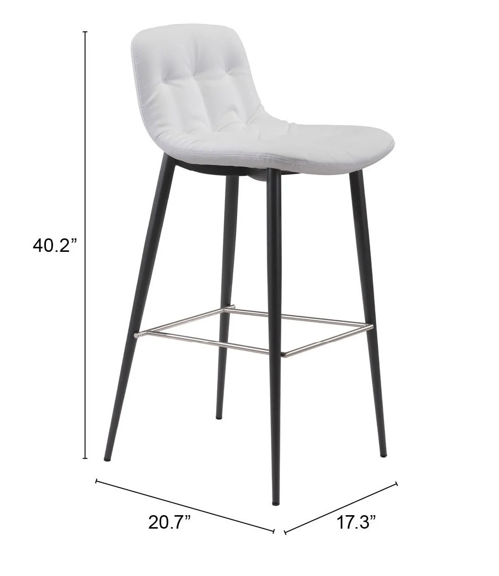 Set Of Two 40" White Steel Low Back Chairs With Footrest By Homeroots - Image 8
