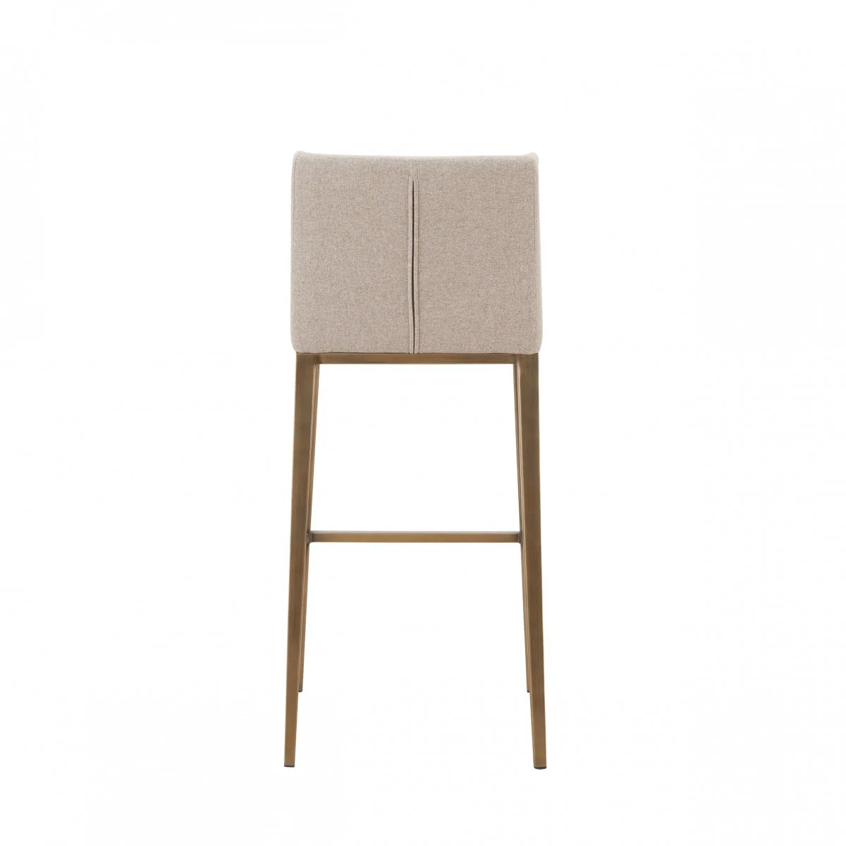 Set Of Two 41" Beige And Antiqued Gold Bar Height Chairs With Footrest By Homeroots - Image 3