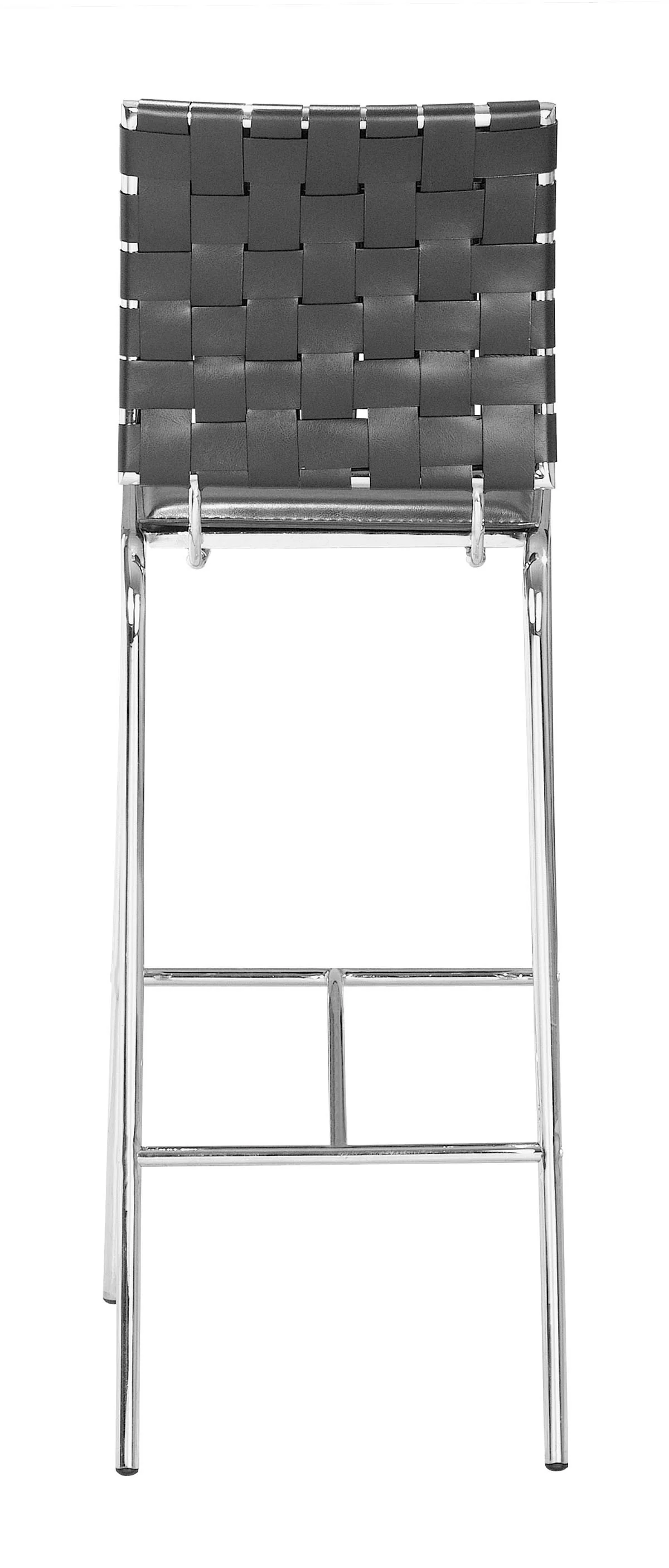 Set Of Two 41" Black And Silver Steel Low Back Bar Height Chairs With Footrest By Homeroots - Image 4