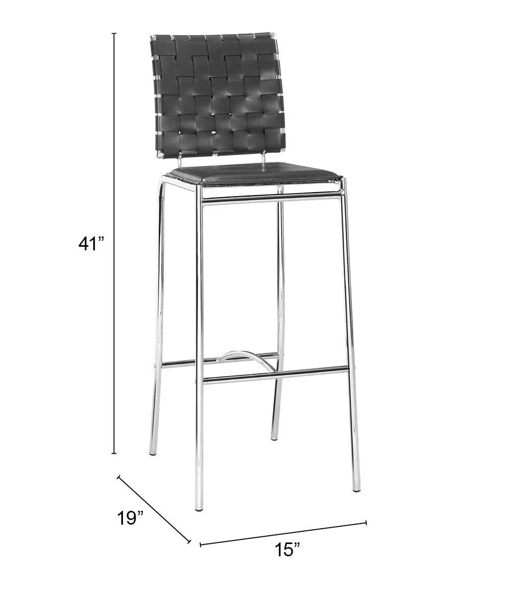 Set Of Two 41" Black And Silver Steel Low Back Bar Height Chairs With Footrest By Homeroots - Image 7