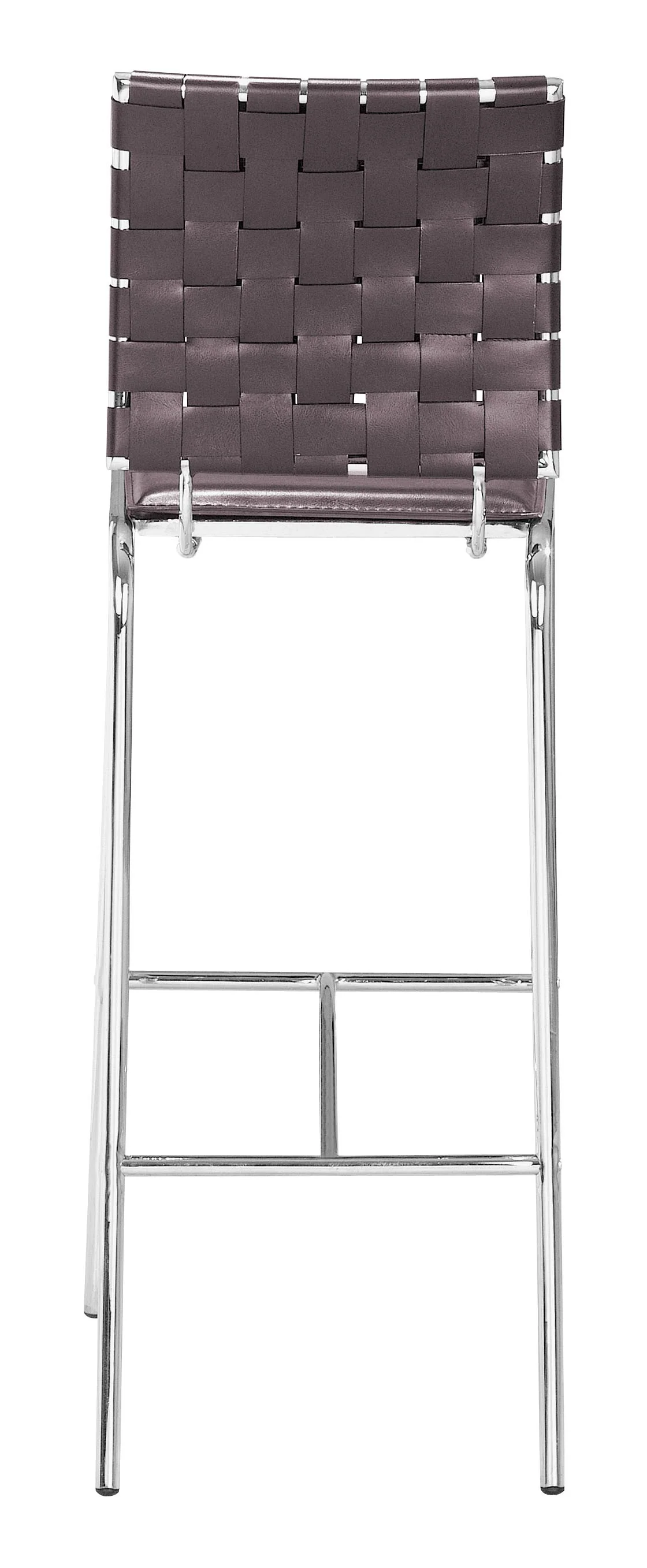 Set Of Two 41" Espresso And Silver Steel Low Back Bar Height Chairs With Footrest By Homeroots - Image 4