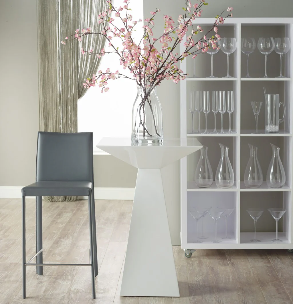 Set Of Two 41" Gray Steel Low Back Bar Height Chairs With Footrest By Homeroots - Image 7