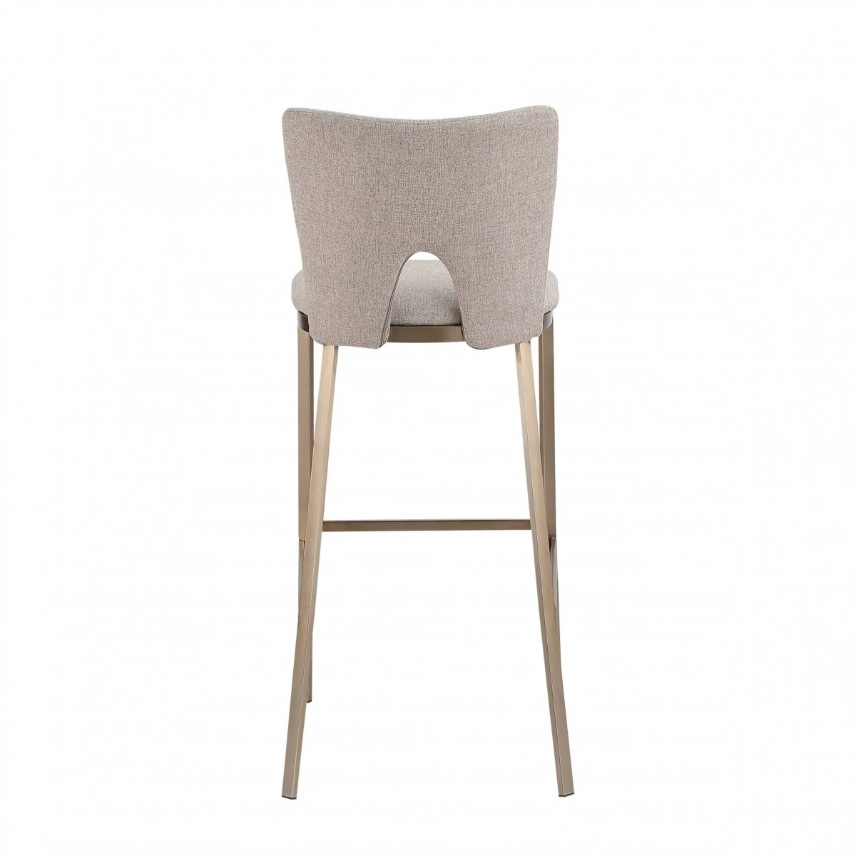 Set Of Two 41" Grey And Brass Bar Height Chairs With Footrest By Homeroots - Image 3