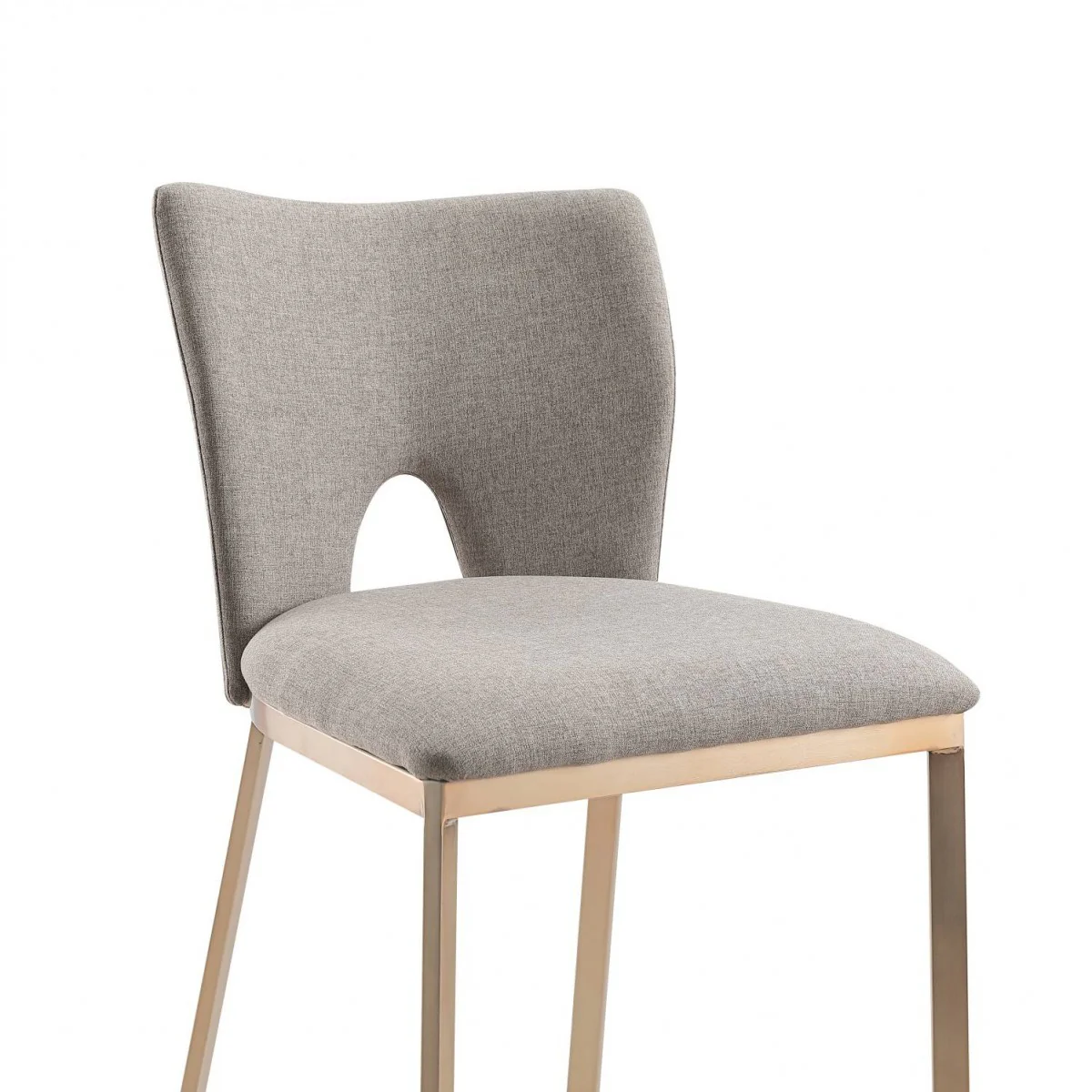 Set Of Two 41" Grey And Brass Bar Height Chairs With Footrest By Homeroots - Image 6