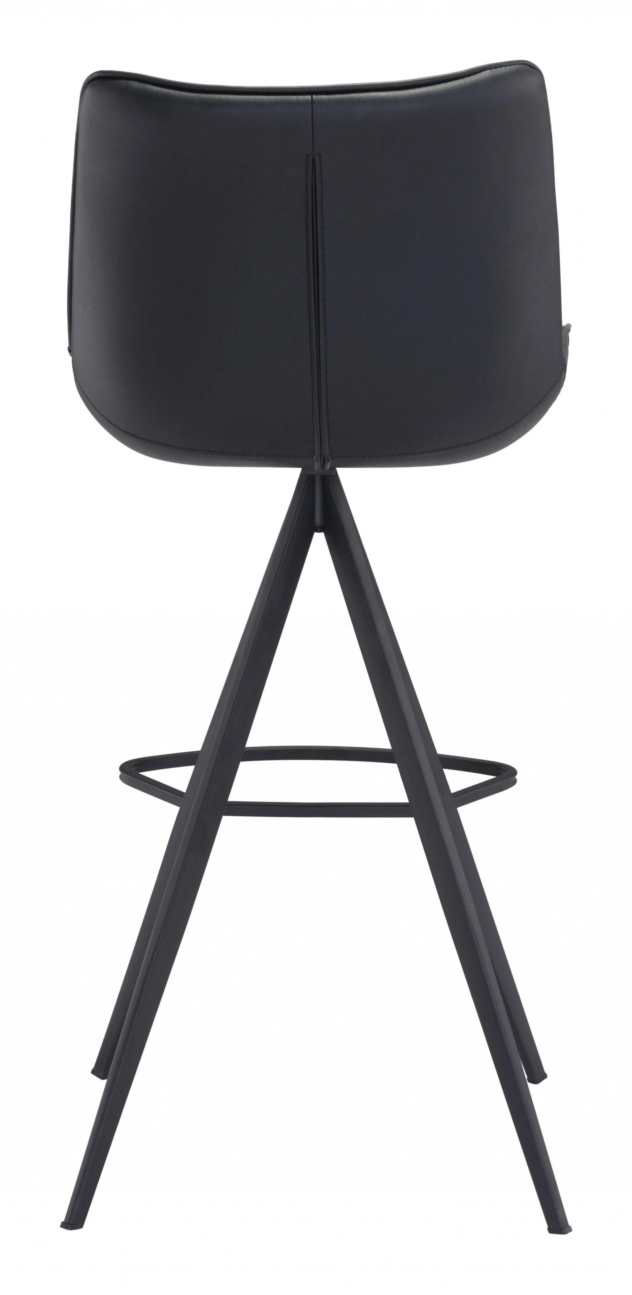 Set Of Two 42" Black Steel Low Back Bar Height Chairs With Footrest By Homeroots - Image 4