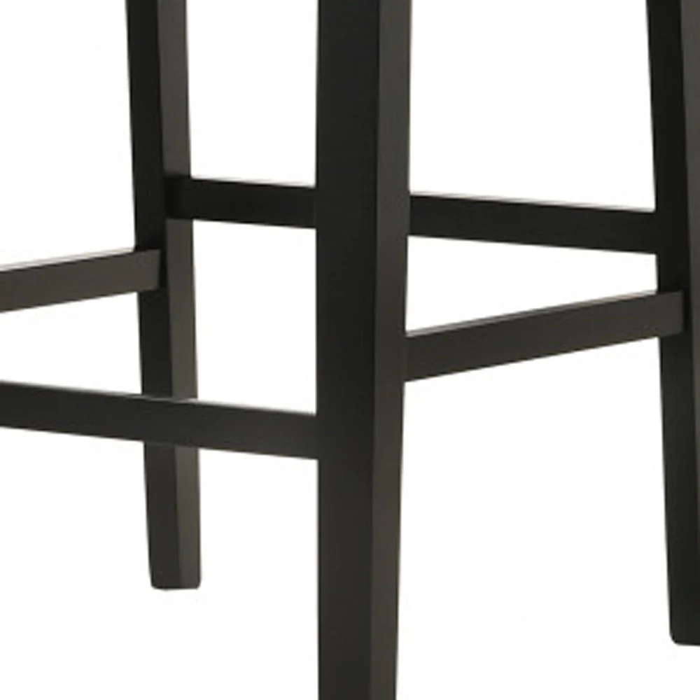 Set Of Two 42" Charcoal And Espresso Solid Wood Bar Chairs With Footrest By Homeroots - Image 4