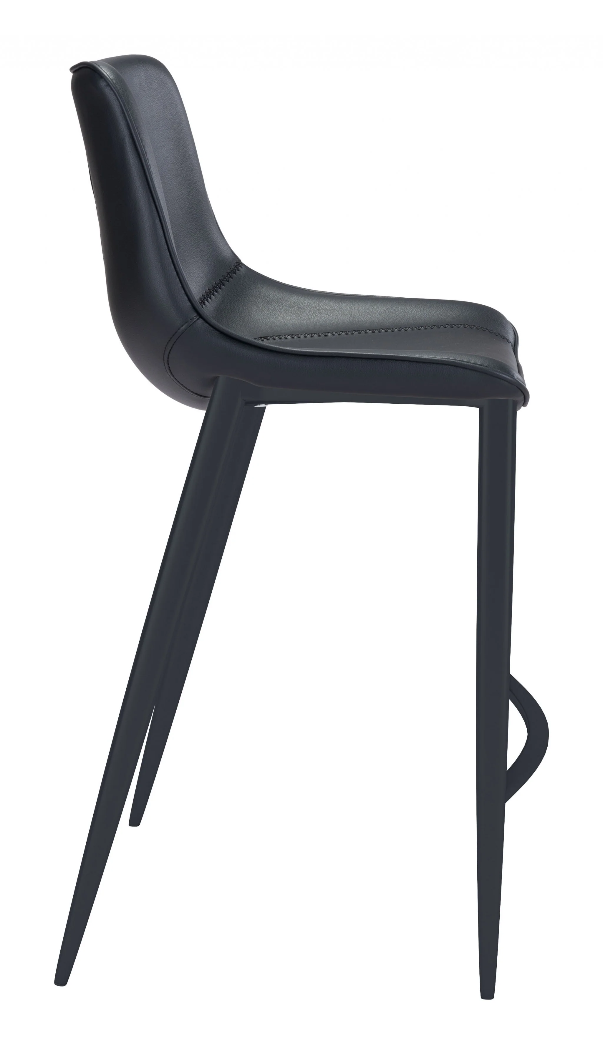 Set Of Two 43" Black Steel Low Back Bar Height Chairs With Footrest By Homeroots - Image 2