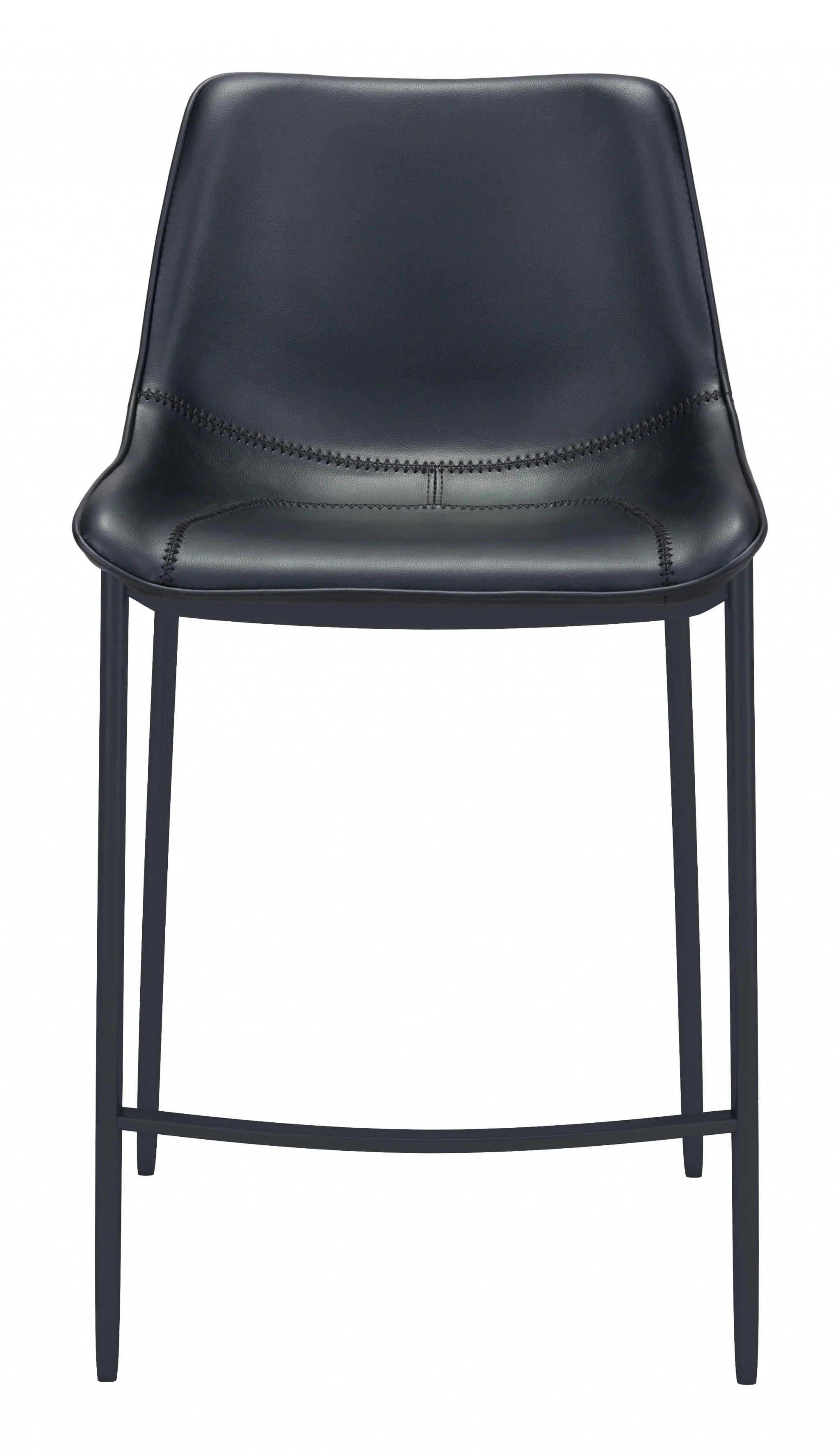 Set Of Two 43" Black Steel Low Back Bar Height Chairs With Footrest By Homeroots - Image 3