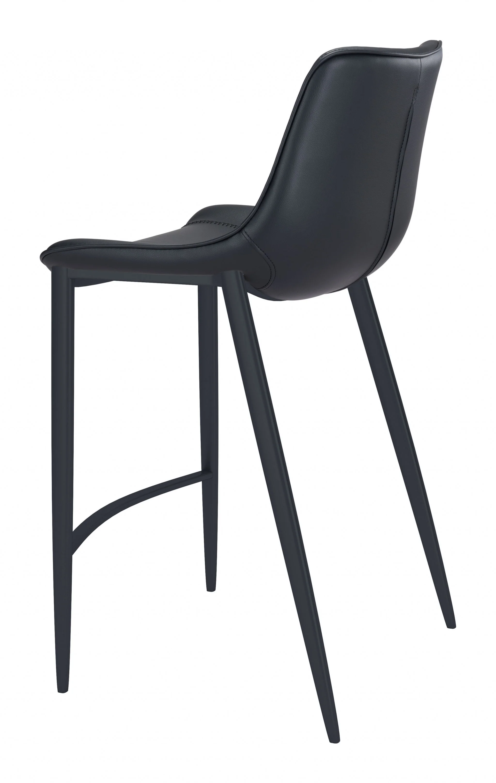 Set Of Two 43" Black Steel Low Back Bar Height Chairs With Footrest By Homeroots - Image 5