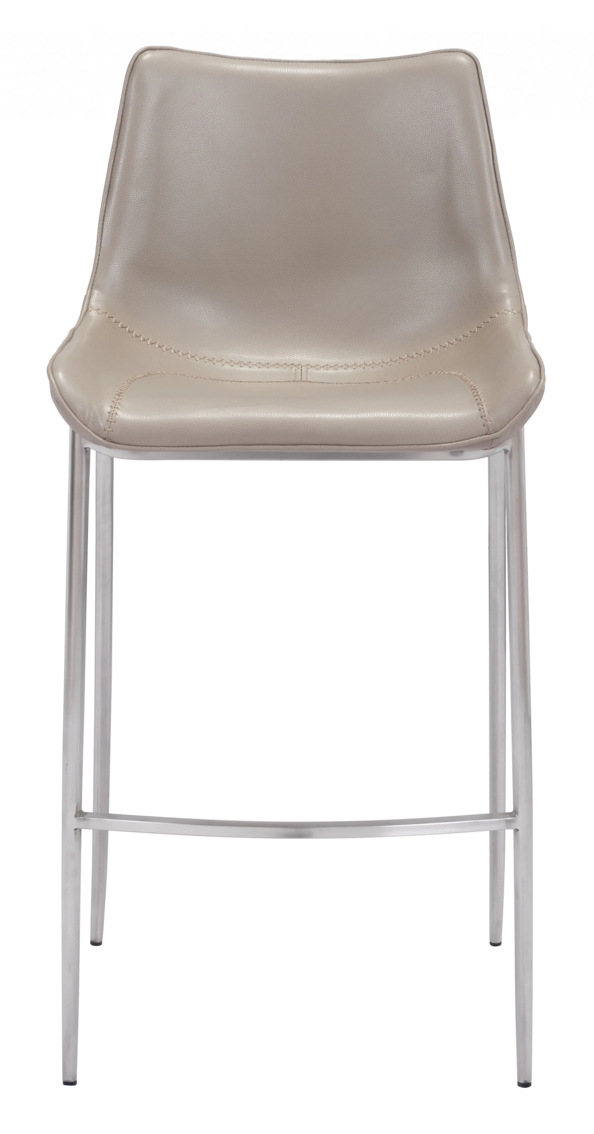 Set Of Two 43" Gray And Silver Steel Low Back Bar Height Chairs With Footrest By Homeroots - Image 3