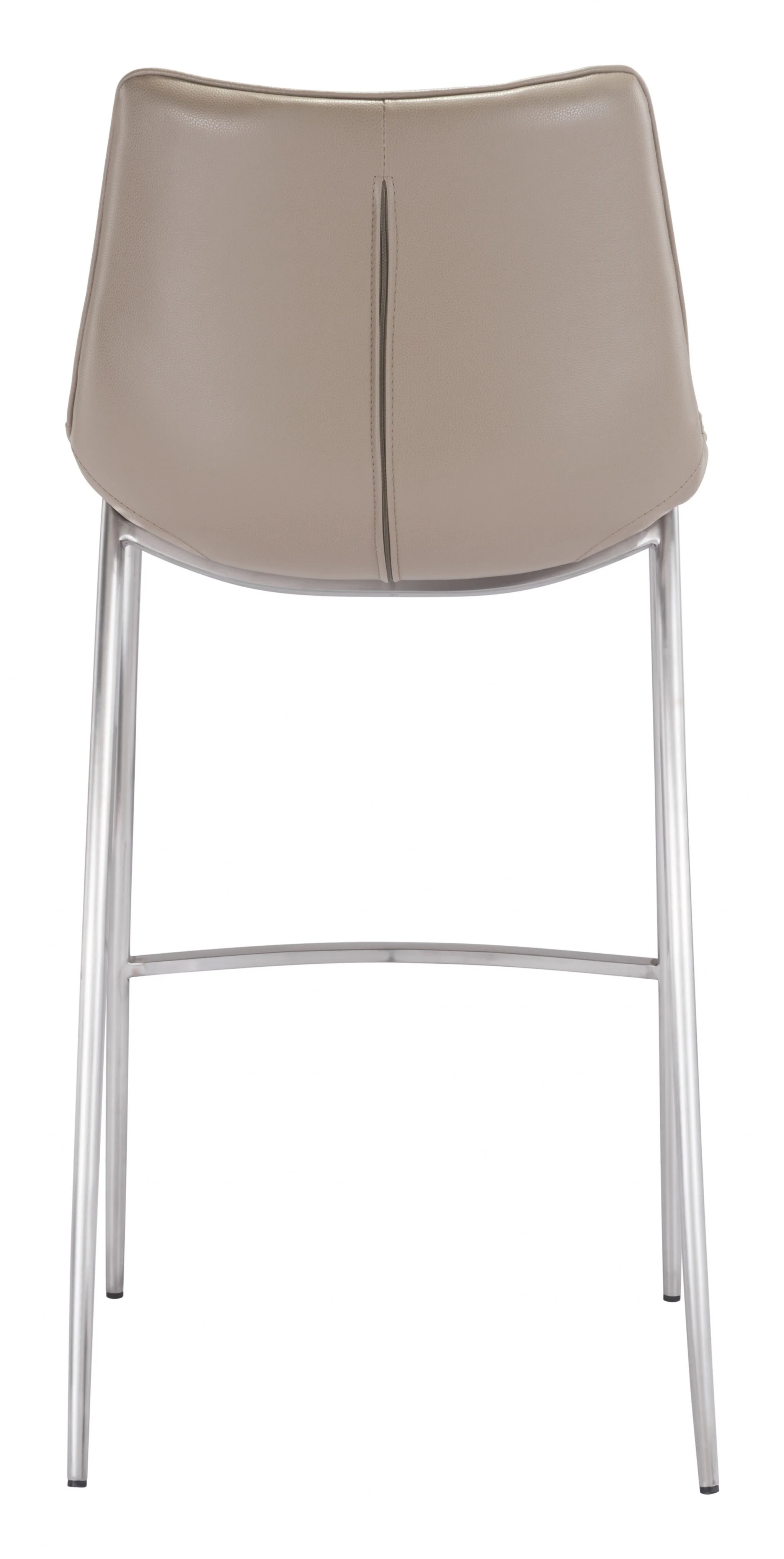 Set Of Two 43" Gray And Silver Steel Low Back Bar Height Chairs With Footrest By Homeroots - Image 4