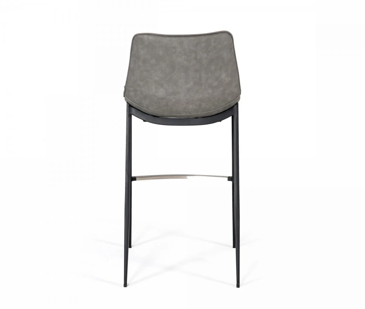 Set Of Two 43" Grey Faux Leather And Black Bar Height Bar Chairs With Footrest By Homeroots - Image 4