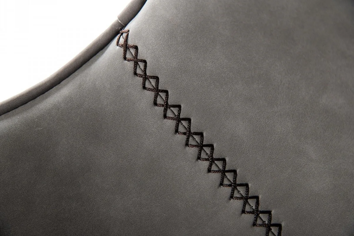 Set Of Two 43" Grey Faux Leather And Black Bar Height Bar Chairs With Footrest By Homeroots - Image 7