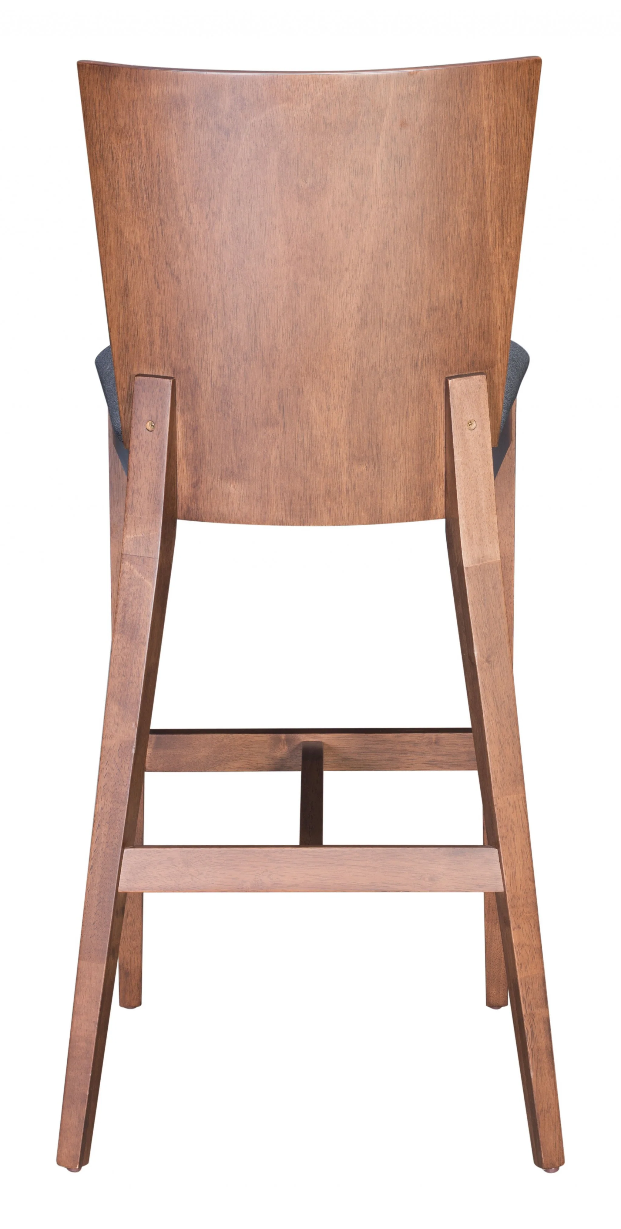 Set Of Two 45" Dark Gray and Walnut Brown Bar Height Chairs With Footrest By Homeroots - Image 5
