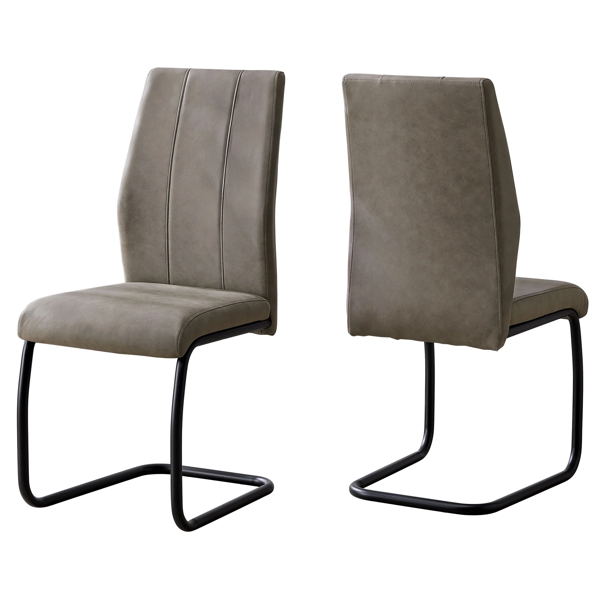 Set Of Two 77.5" Fabric Black Metal And Polyester Dining Chairs By Homeroots - Image 6