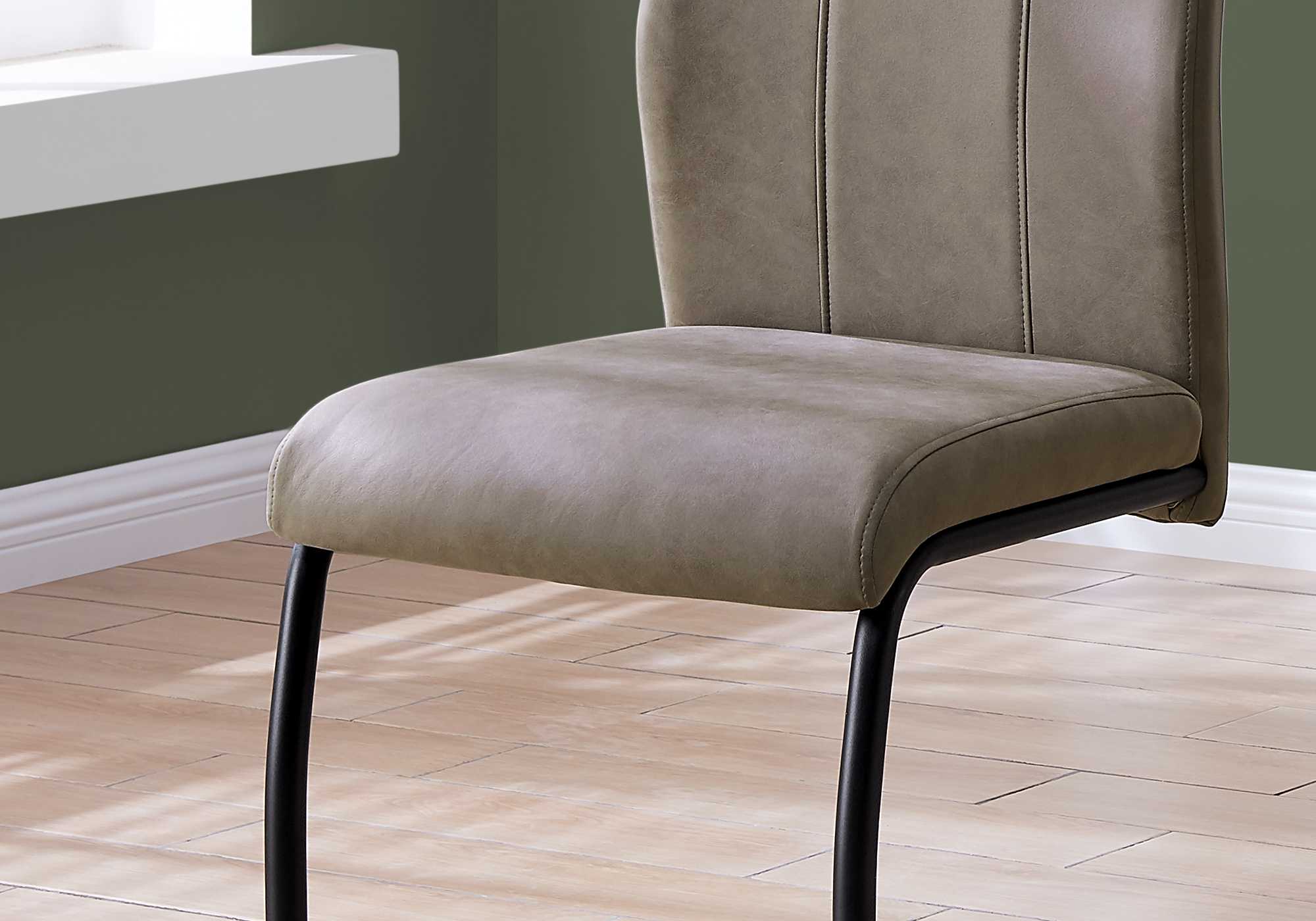 Set Of Two 77.5" Fabric Black Metal And Polyester Dining Chairs By Homeroots - Image 7