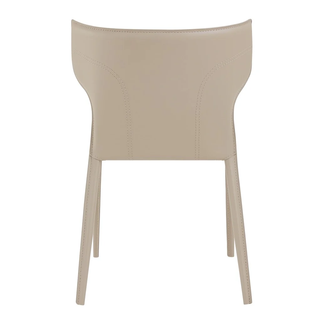 Set Of Two All-Faux Faux Leather Beige Stacking Chairs By Homeroots - Image 5