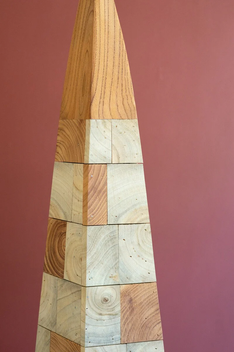 Set Of Two Assorted Wood Block Chirstmas Trees - Squares By Kalalou - Image 2