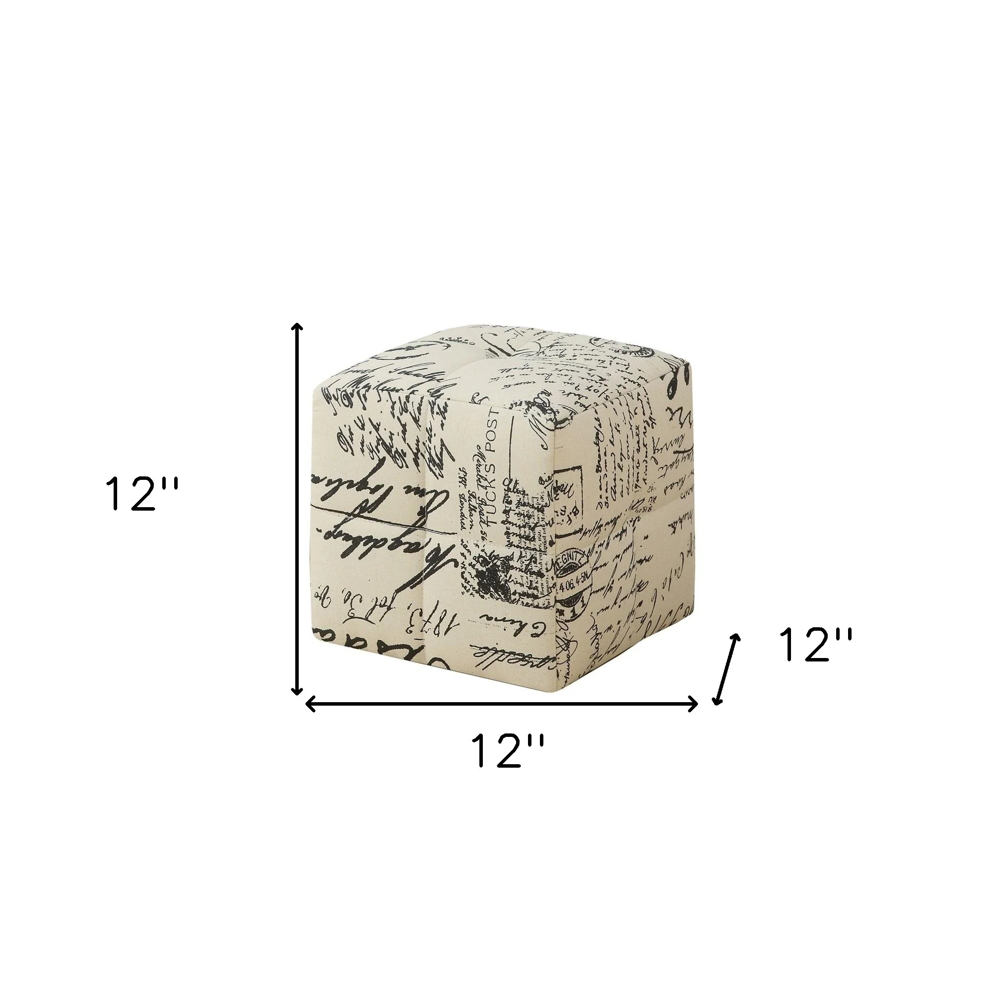 Set of Two Beige And Black Faux Leather Cube Ottoman By Homeroots - Image 8