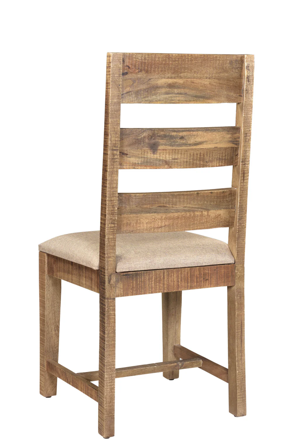 Set of Two Beige And Brown Upholstered Fabric Ladder Back Dining Side Chairs By Homeroots - Image 5