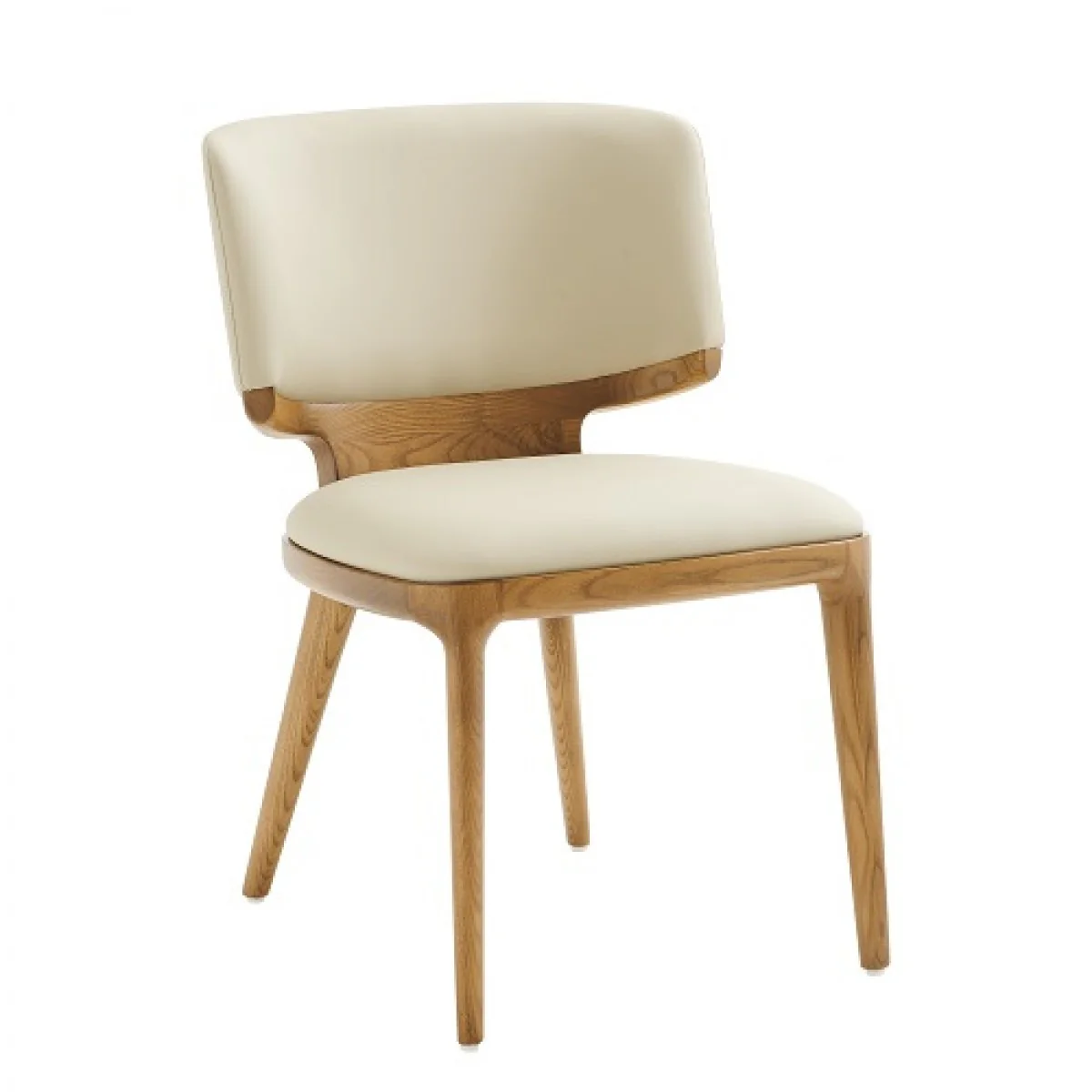 Set of Two Beige And Brown Upholstered Faux Leather King Louis Back Dining Side Chairs By Homeroots - Image 3