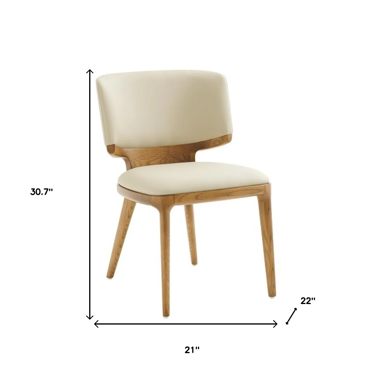 Set of Two Beige And Brown Upholstered Faux Leather King Louis Back Dining Side Chairs By Homeroots - Image 6