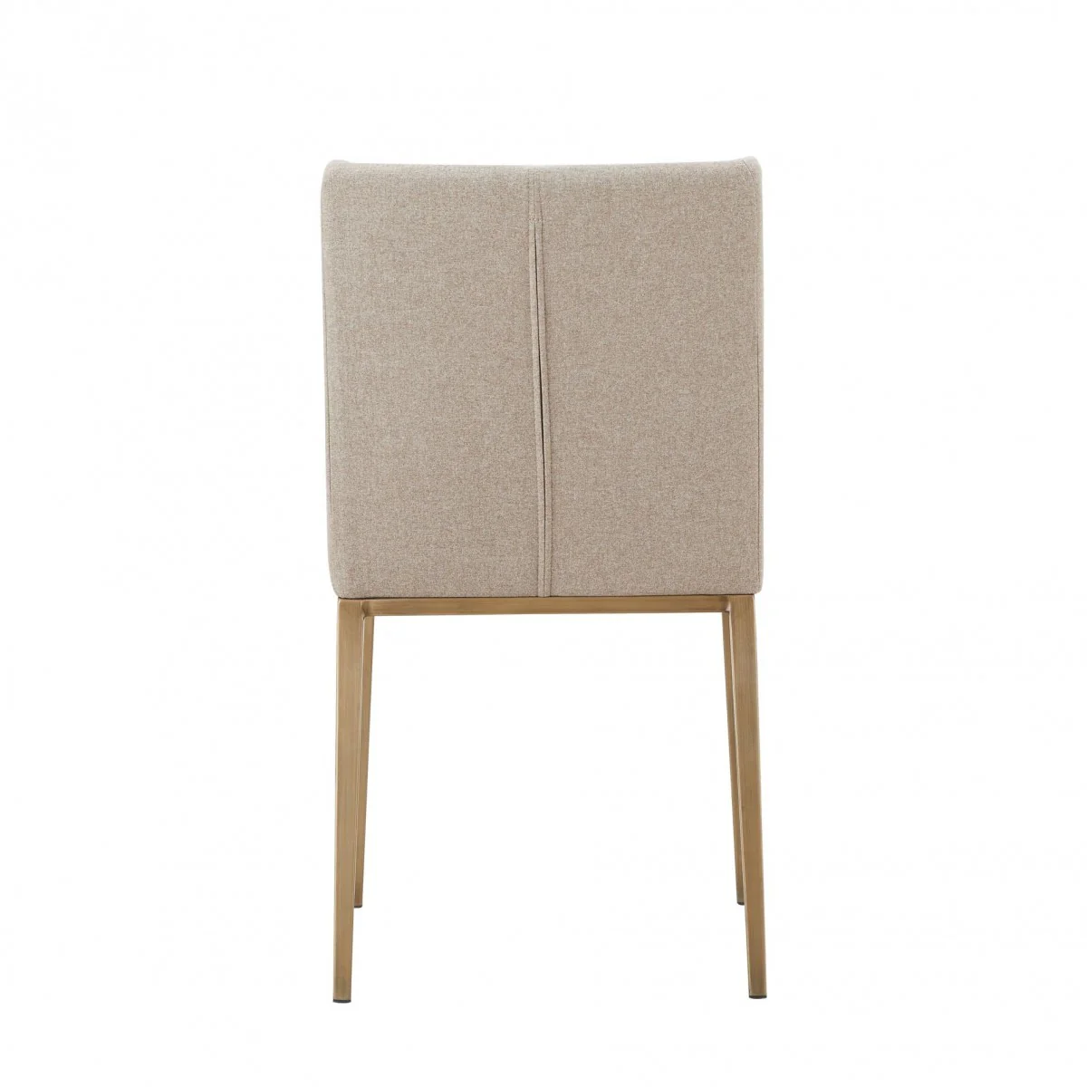 Set of Two Beige Brass Contemporary Dining Chairs By Homeroots - Image 4