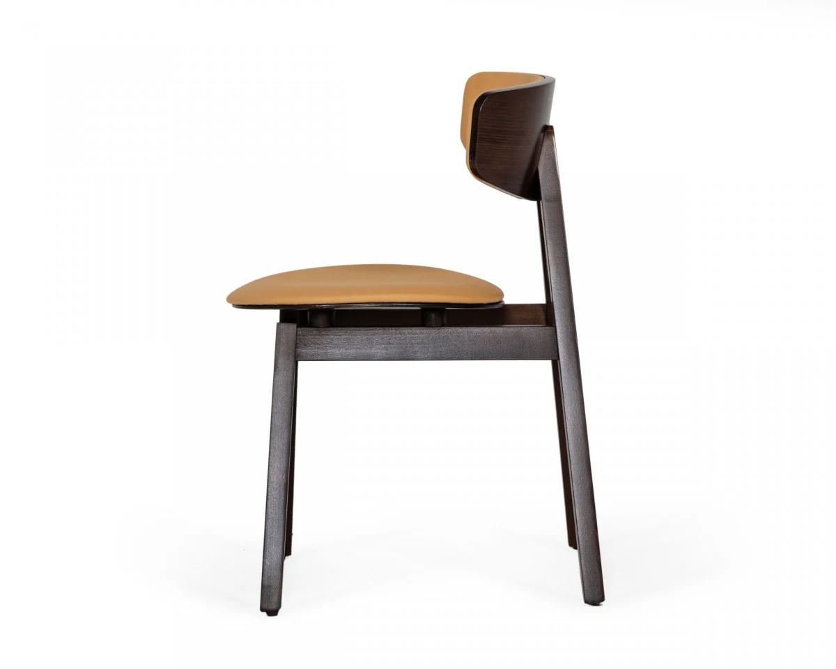 Set of Two Beige Faux Leather Modern Dining Chairs By Homeroots - Image 3