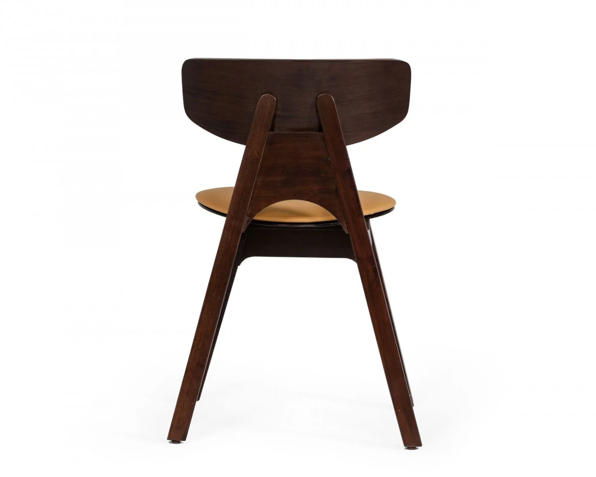 Set of Two Beige Faux Leather Modern Dining Chairs By Homeroots - Image 4